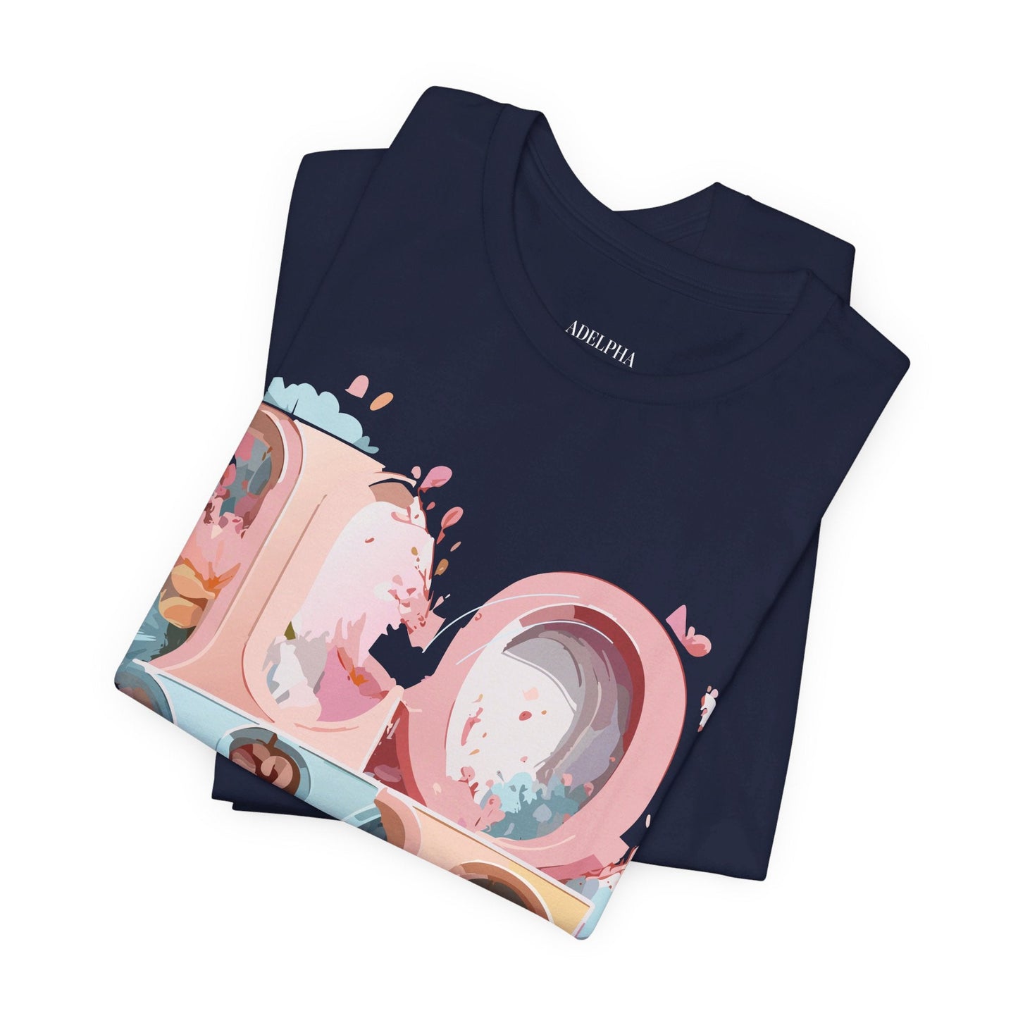 Valentine Day Graphic Unisex 100 Cotton Vintage Artwork with Love and Flower Design Tee 46