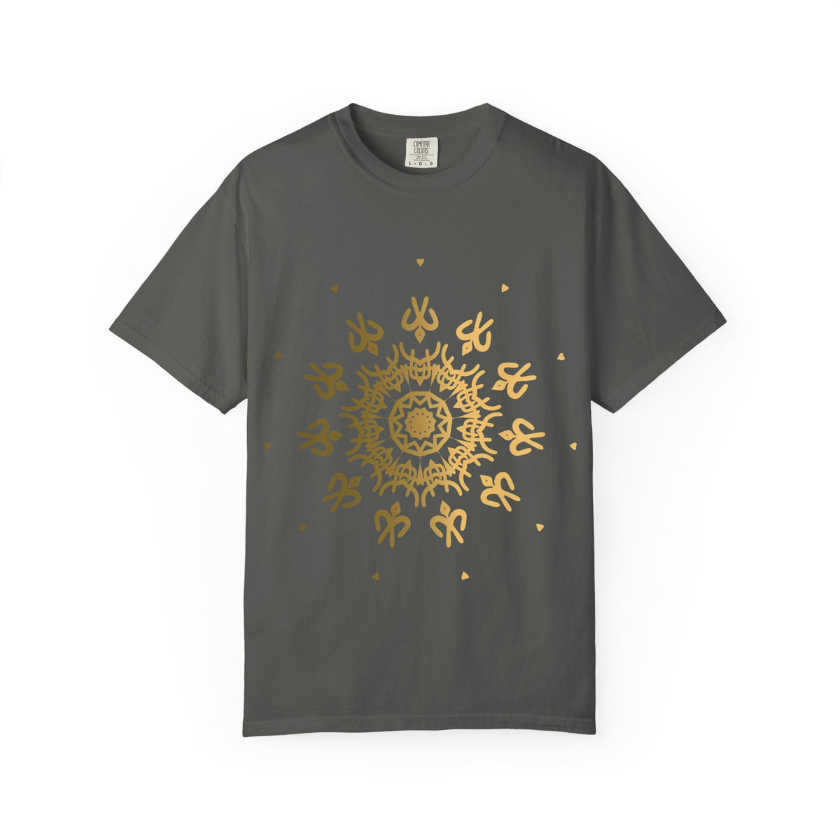 Unisex Garment Dyed Cotton T-Shirt with Mandala Graphic Design