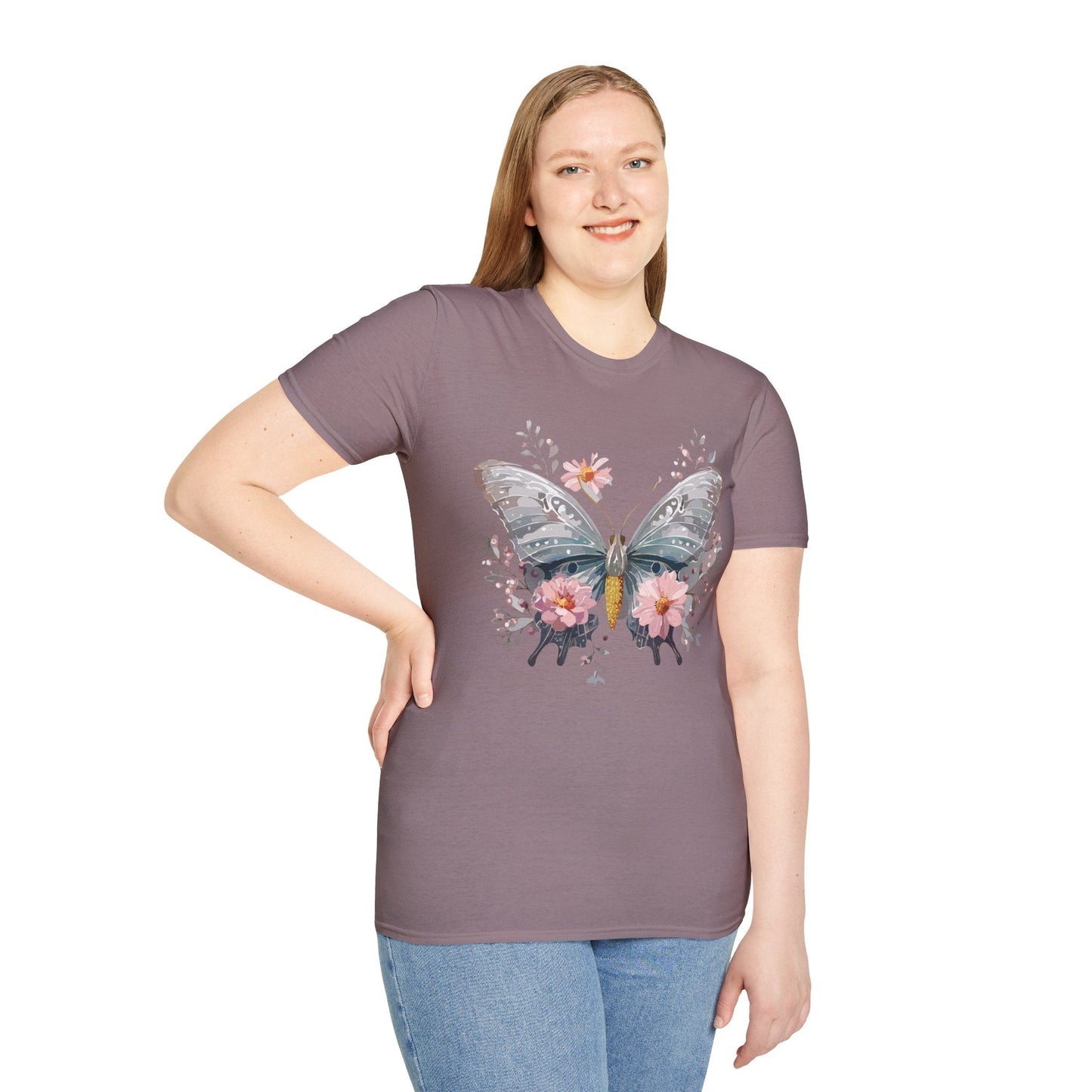 Butterfly Themed Unisex T Shirt Softstyle Monarch Gildan 64000 Ring Spun Cotton Tee