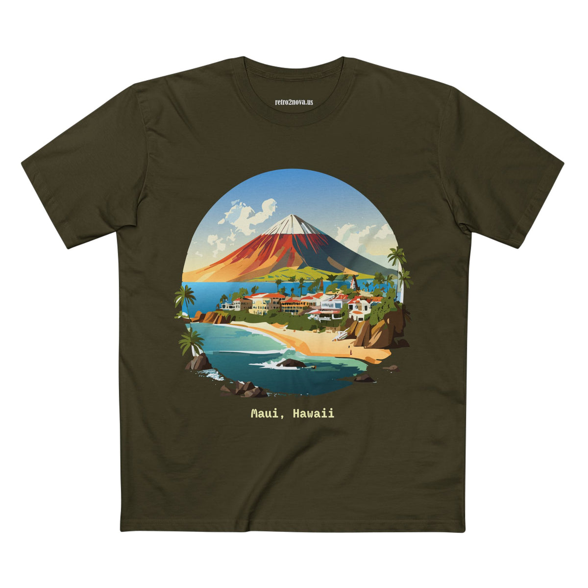 Maui Hawaii Vintage Beach Scene T-Shirt | Tropical Island Graphic Tee