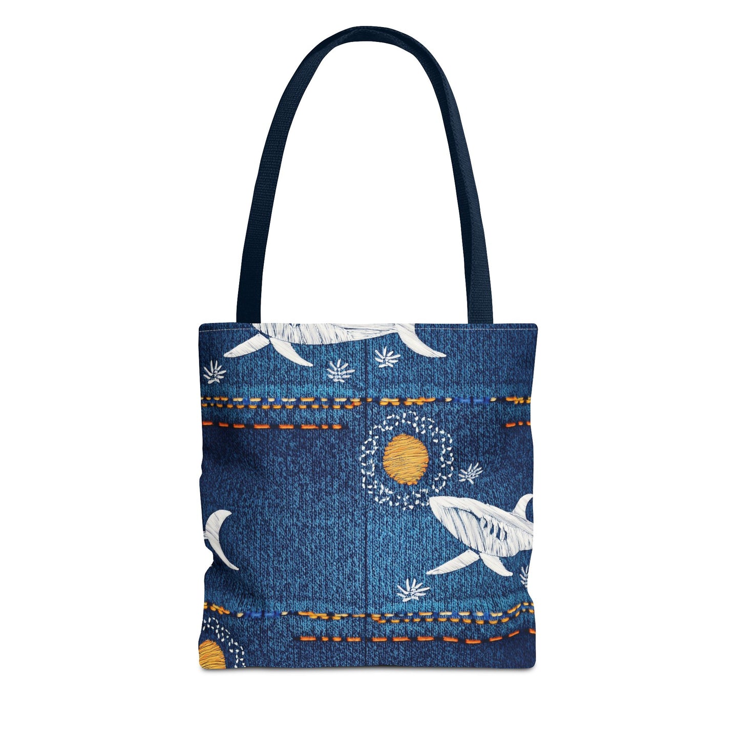 Denim Fabric Imitation Print Unisex Canvas Bag Poly Spun 3 Sizes Tote Bag 182-17