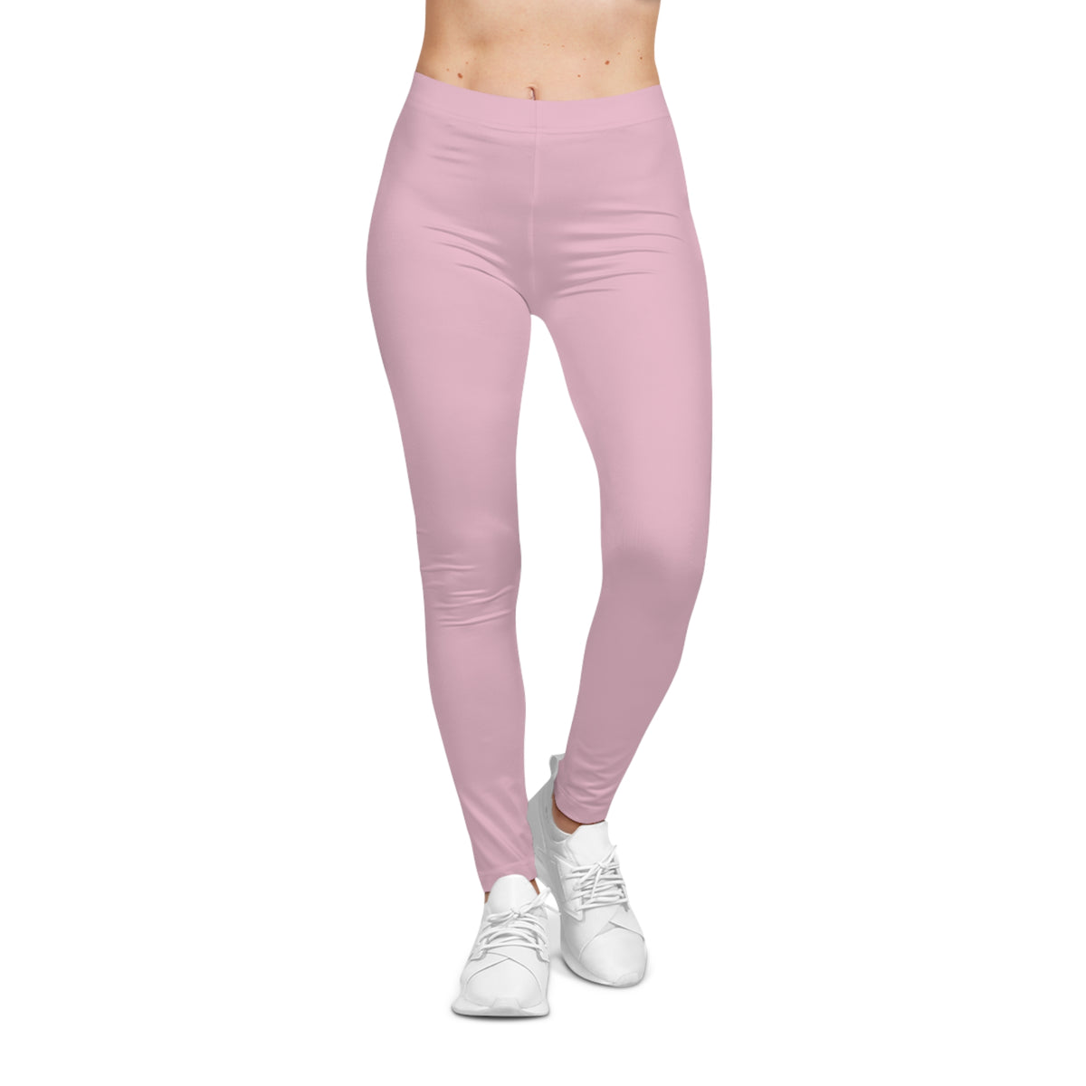 Pastel Petal Pink Color Women's Poly-Span Casual Leggings XS-2XL