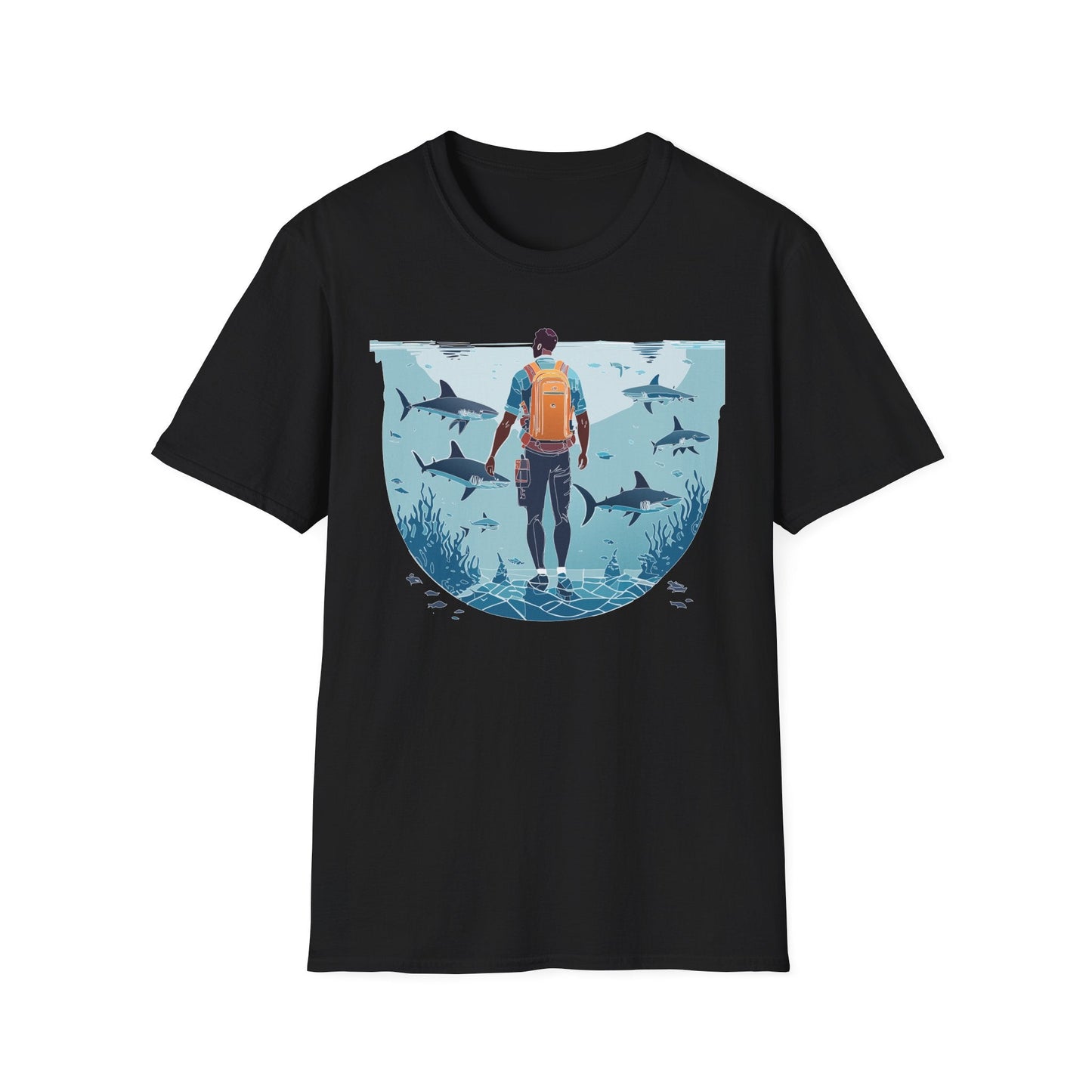 Ocean Tee Shirt Unisex Softstyle T Shirt With Ocean Art Design U Boat Theme Graphic Artwork Edition