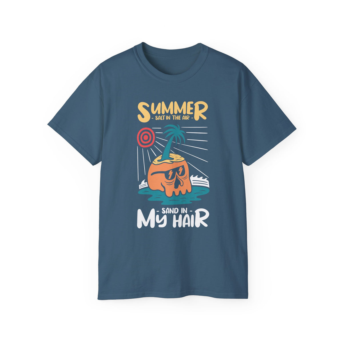 Summer Coconut Character T-Shirt | Sand in My Hair Beach Tee