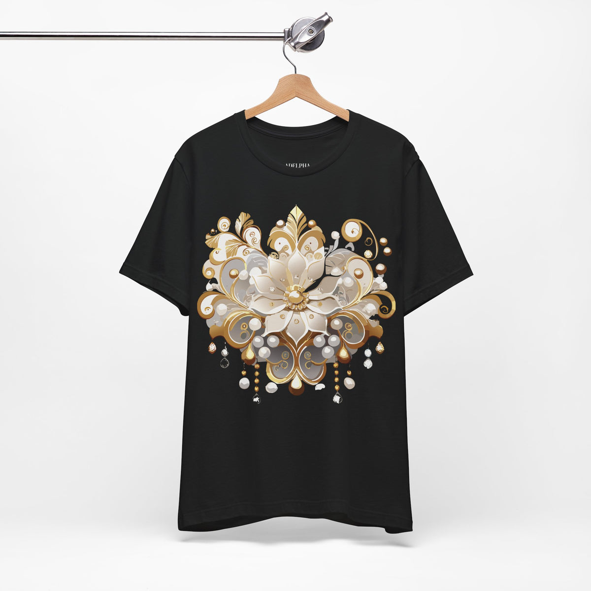 Jewelry Graphic Unisex Cotton Bella+Canvas Tee with Gemstones Art Design m48