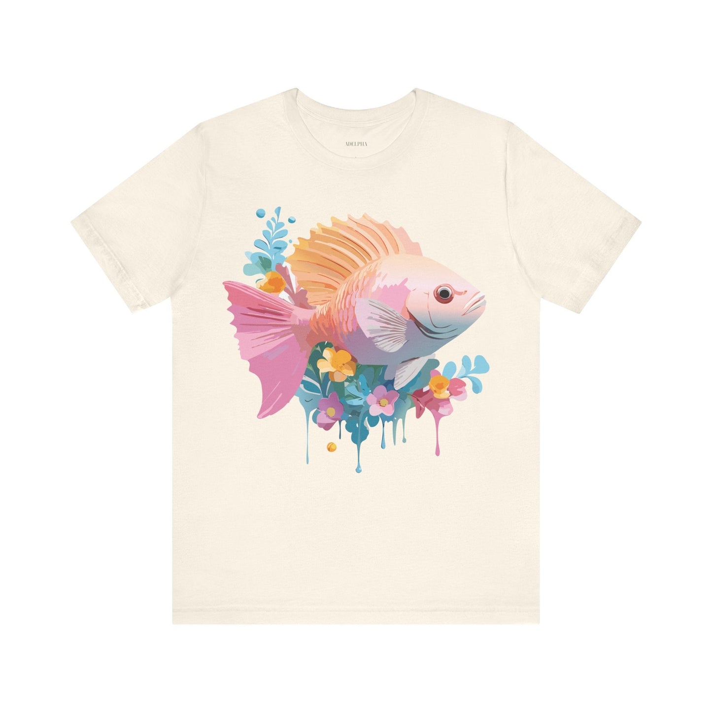 Adelpha Fish Shirt Unisex Graphic Tee With Vintage Inspired Artwork Short Sleeve