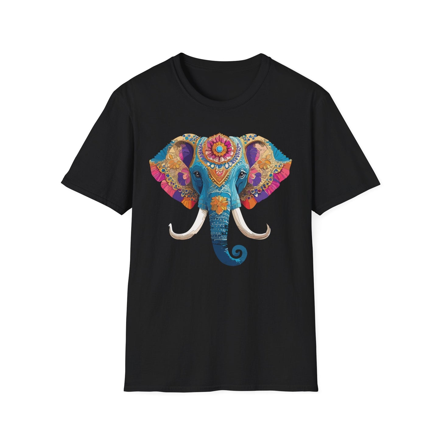 Unisex Elephant Graphic Tee Gildan Softstyle Cotton T Shirt Animal Print Comfortable Wear