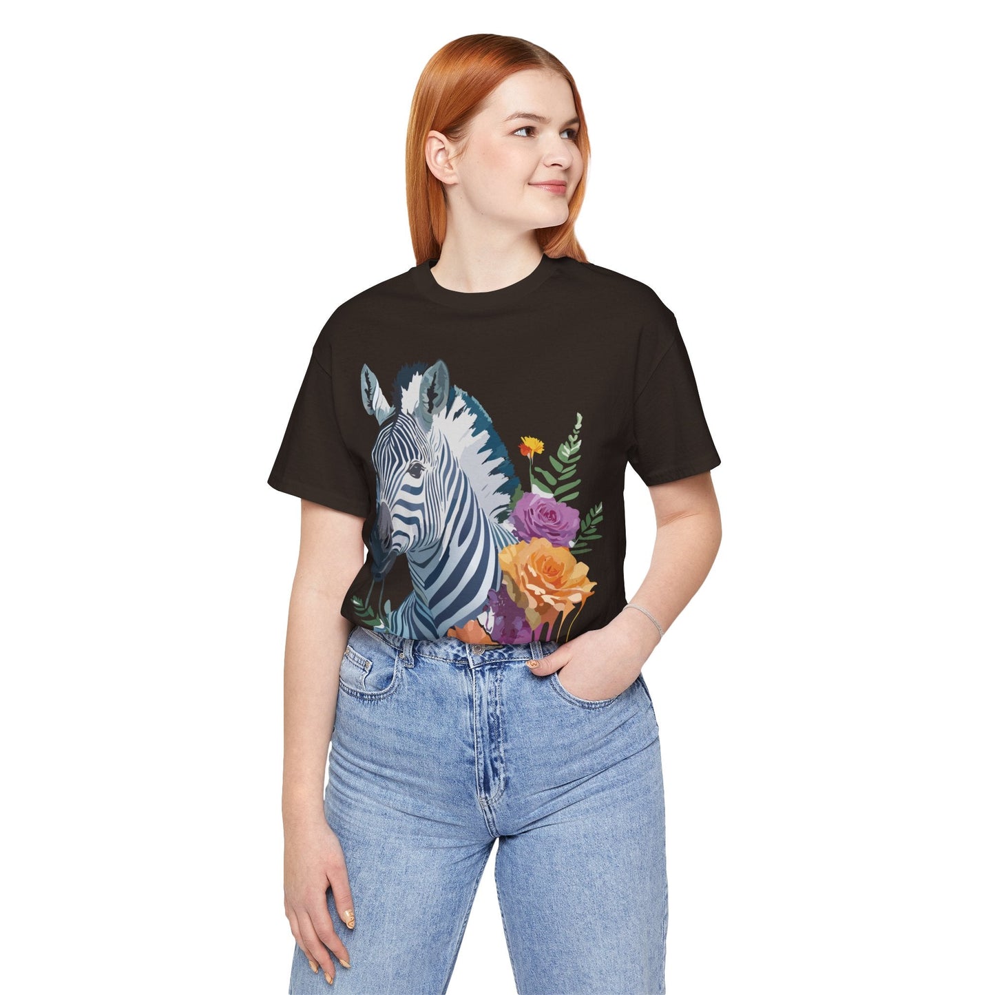 Zebra Graphic Unisex 100 Cotton Vintage Animal Art T-Shirt 4