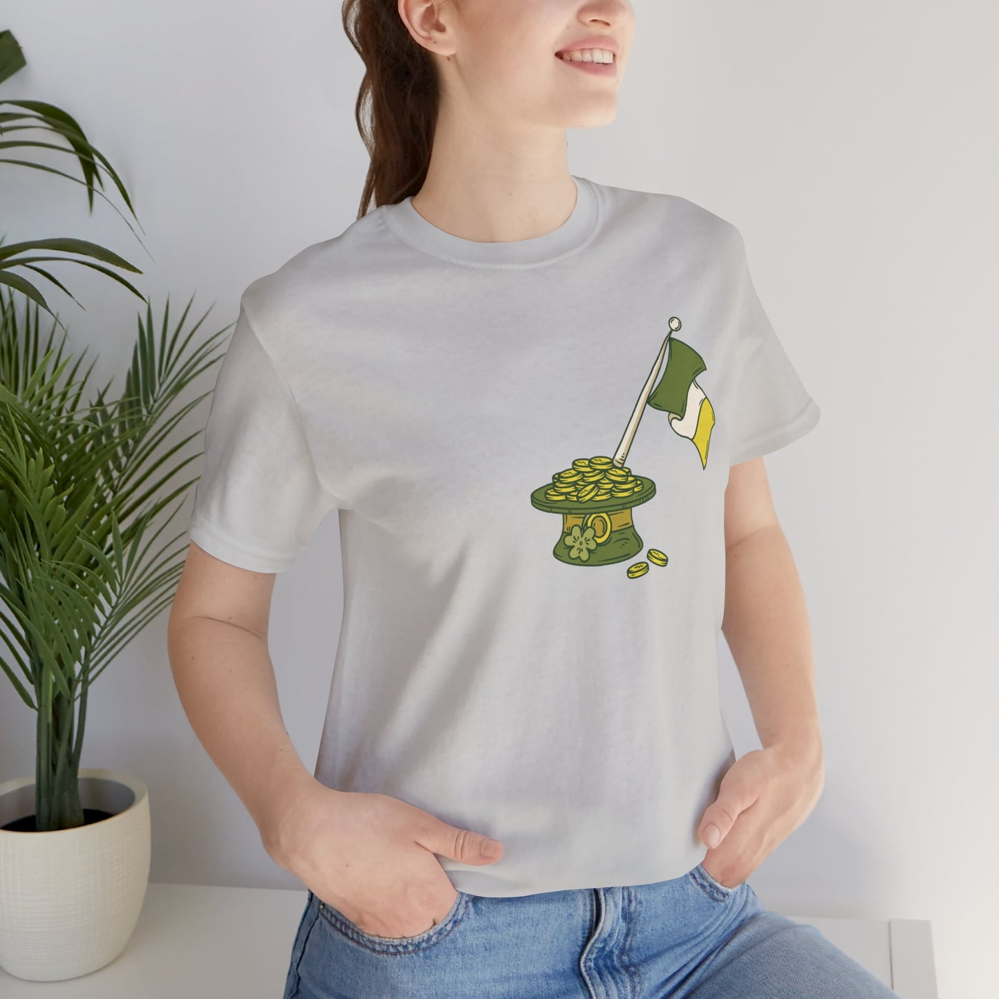 Camiseta unisex de algodón con estampados de la suerte