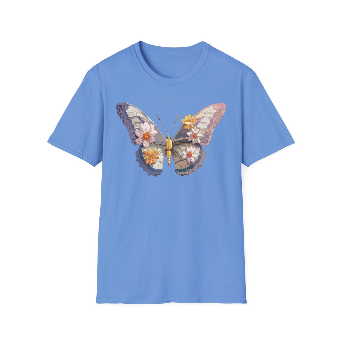Butterfly Shirt Unisex Short Sleeve Tee Monarch Butterfly Design Gildan Softstyle 64000