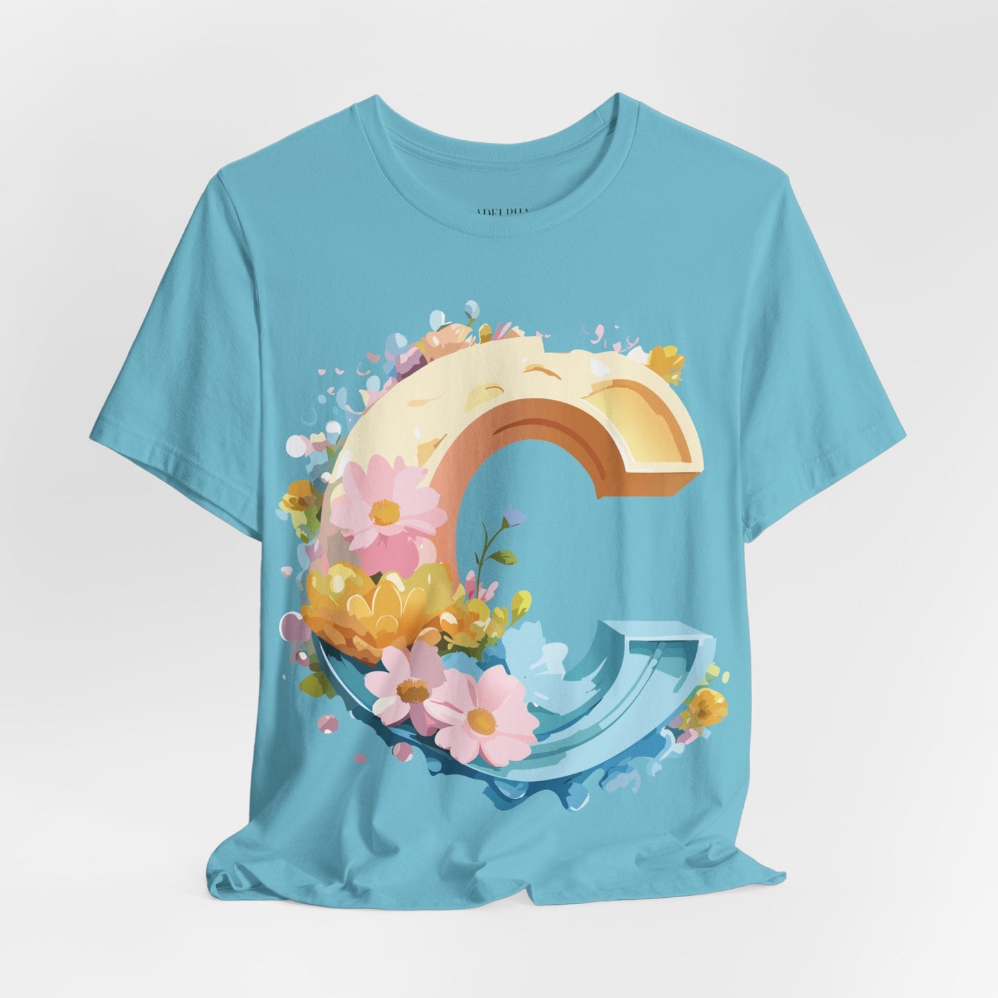 Letter C Shirt Unisex Graphic Tee By Adelpha With Vintage Inspired Artwork Design Premium Edition