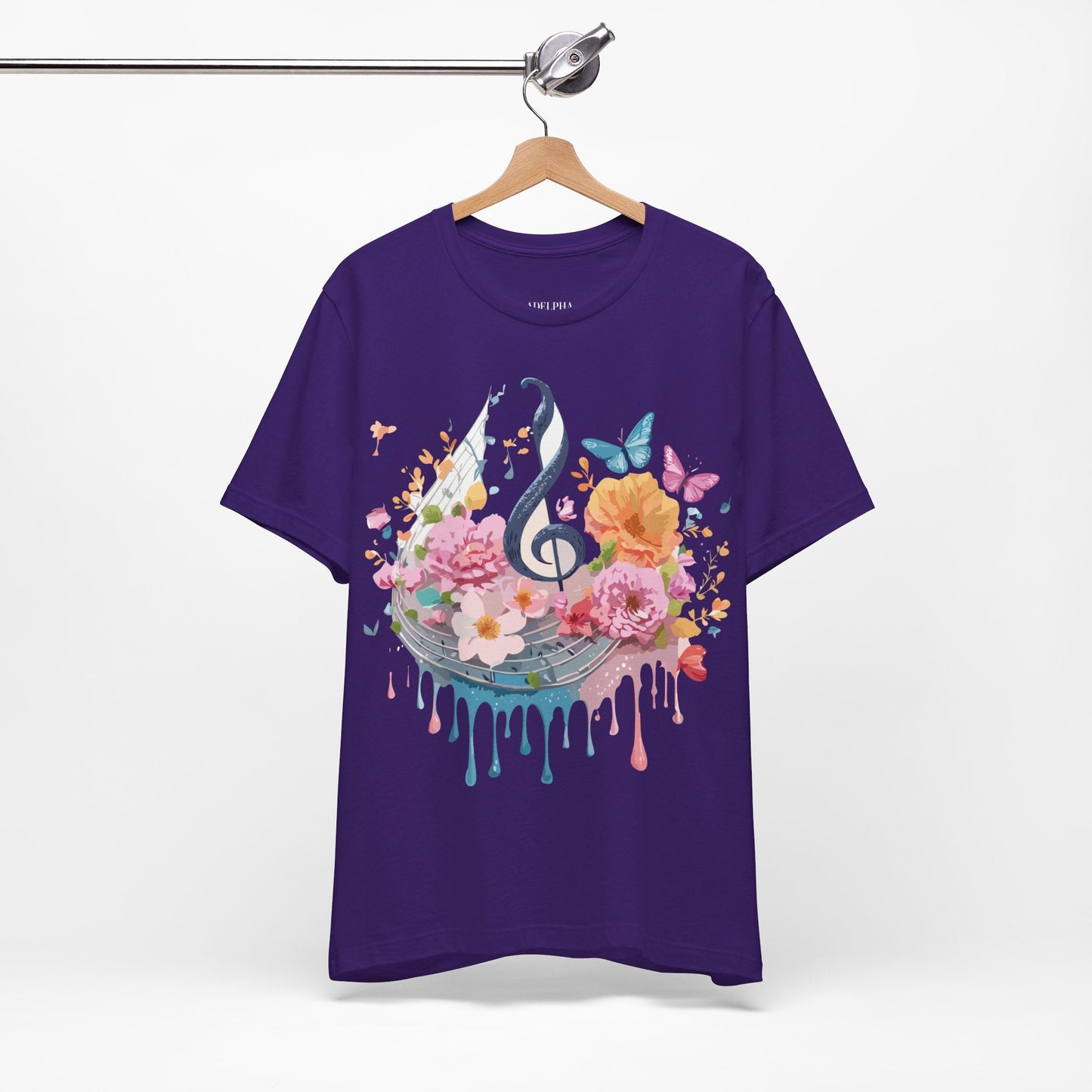 Music Graphic Unisex 100 Cotton Vintage Art with Musical Elements Tee 125