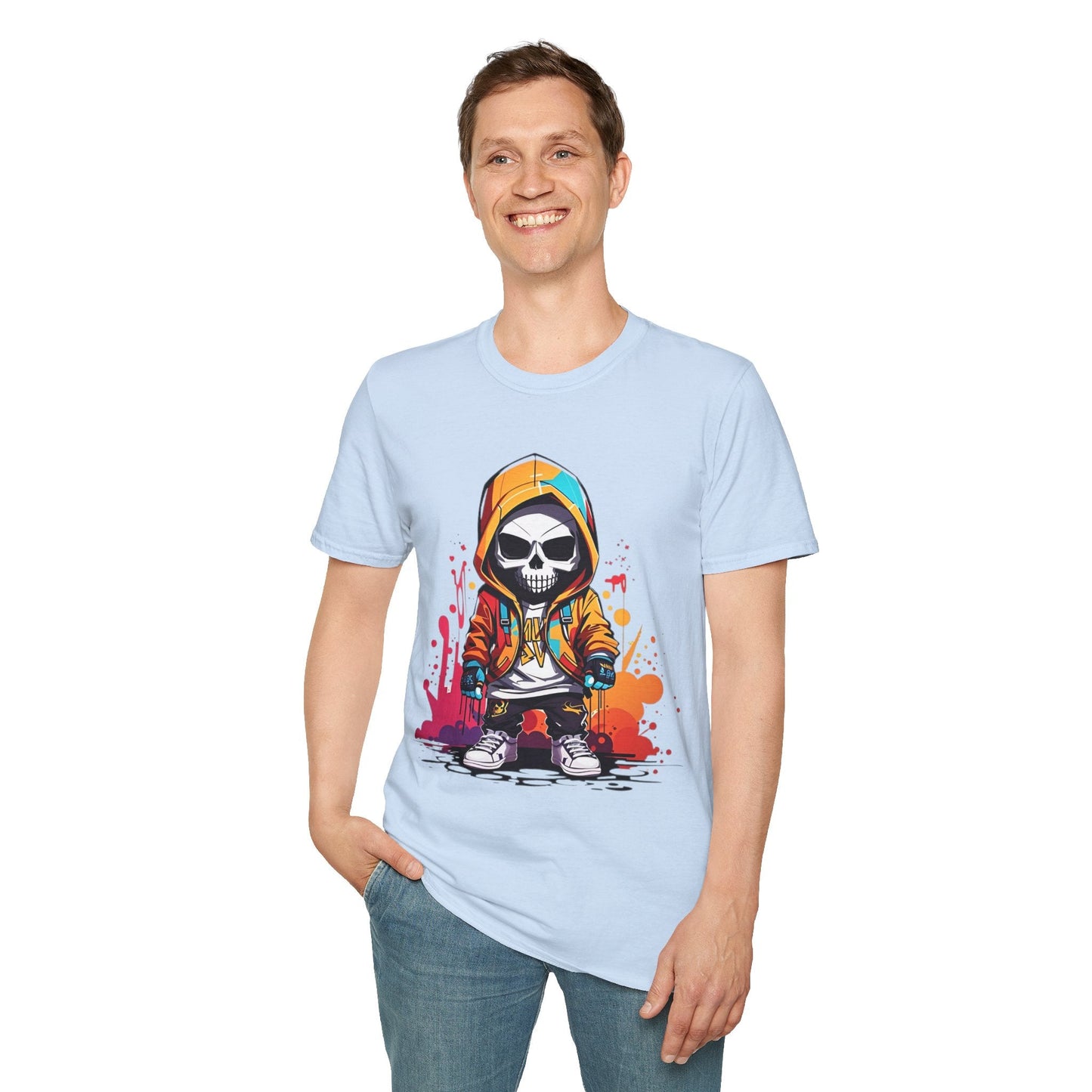 Skull Graphic Unisex Cotton T-shirt with Skeleton Artwork Design 30