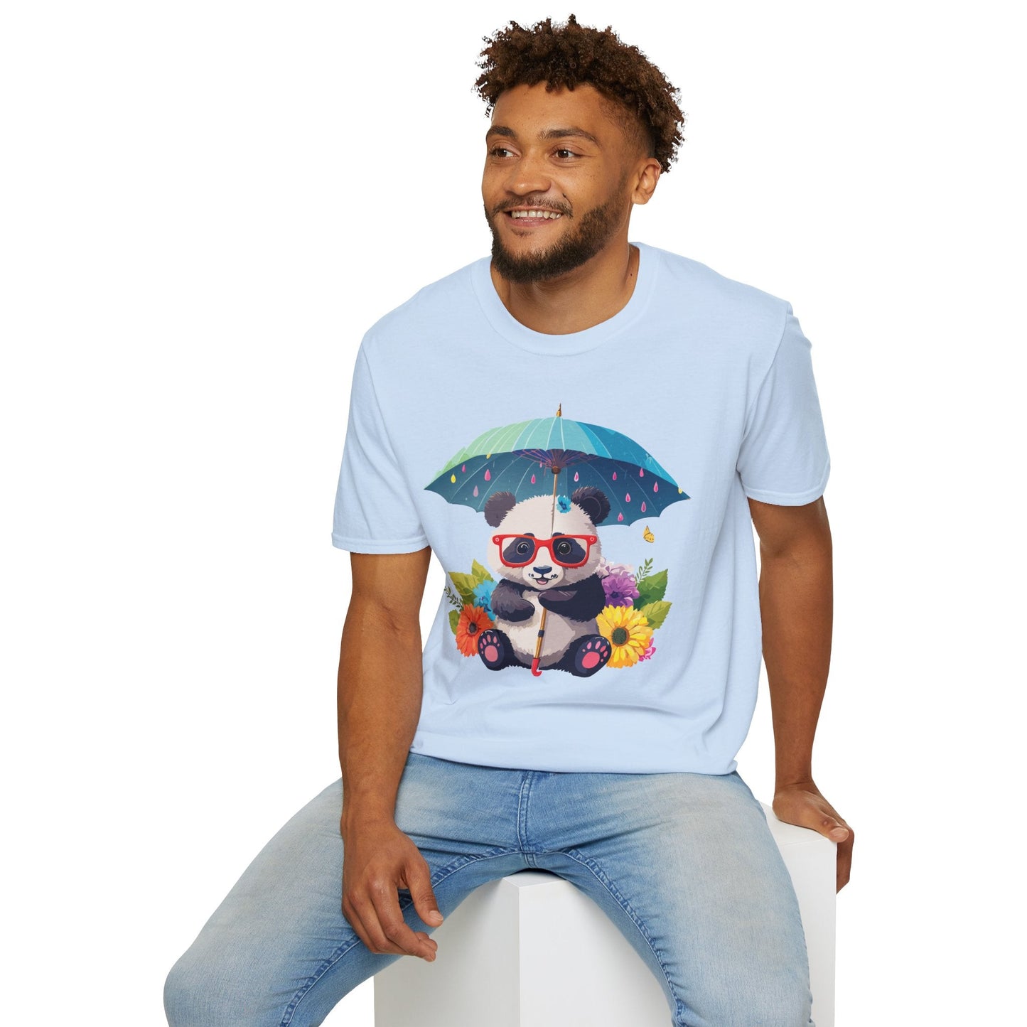 Panda Shirt Unisex Tee 100 Percent Ring Spun Cotton Softstyle Gildan 64000 Animal Print