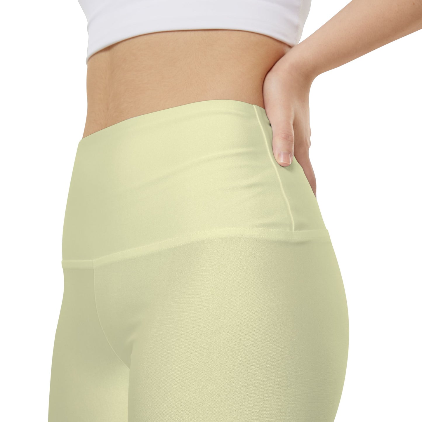 Pale Yellow Women's High-Waist Workout Shorts — Lightweight Lemon Activewear