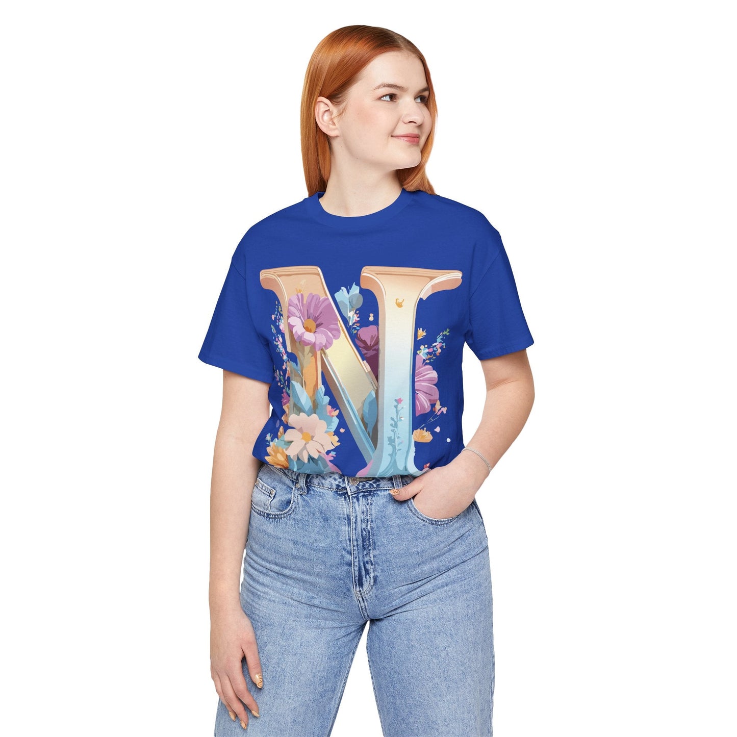 Letter N Shirt Unisex Graphic Tee By Adelpha Vintage Inspired Artwork Short Sleeve