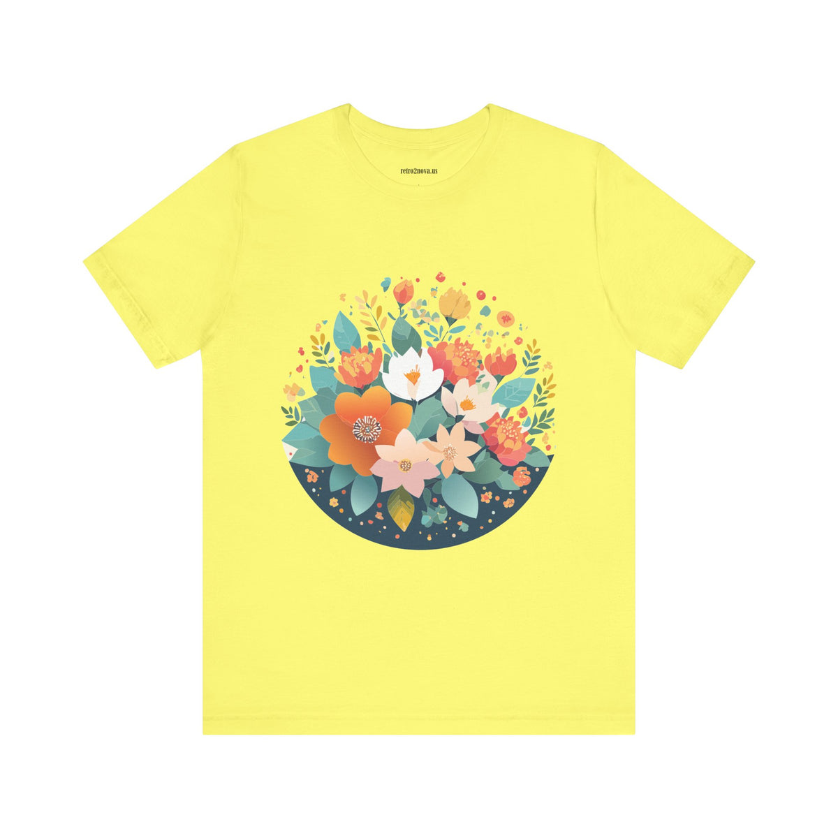 Floral Graphic Unisex Cotton Bella+Canvas Tee with Flowers Design ab100