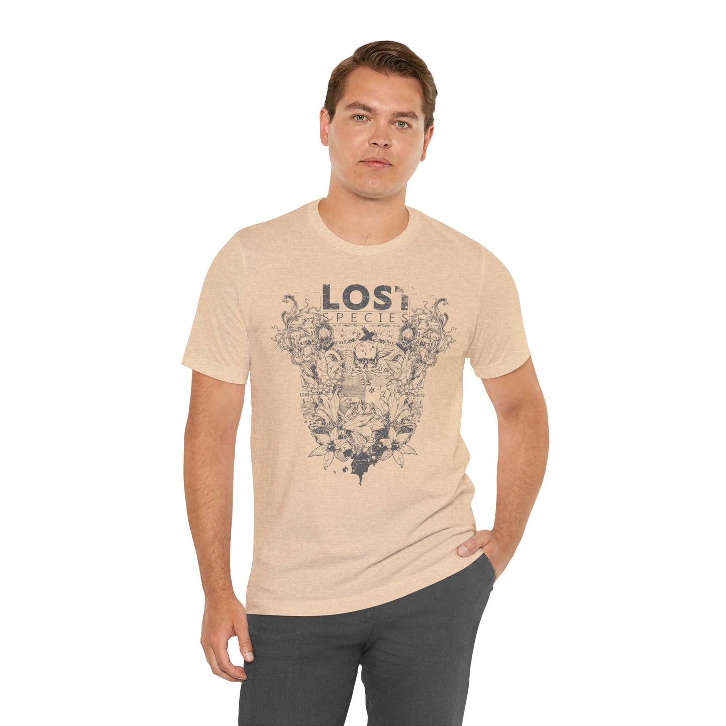 Lost Species Tee Floral Wildlife Illustration Rock Band T-Shirt A-7