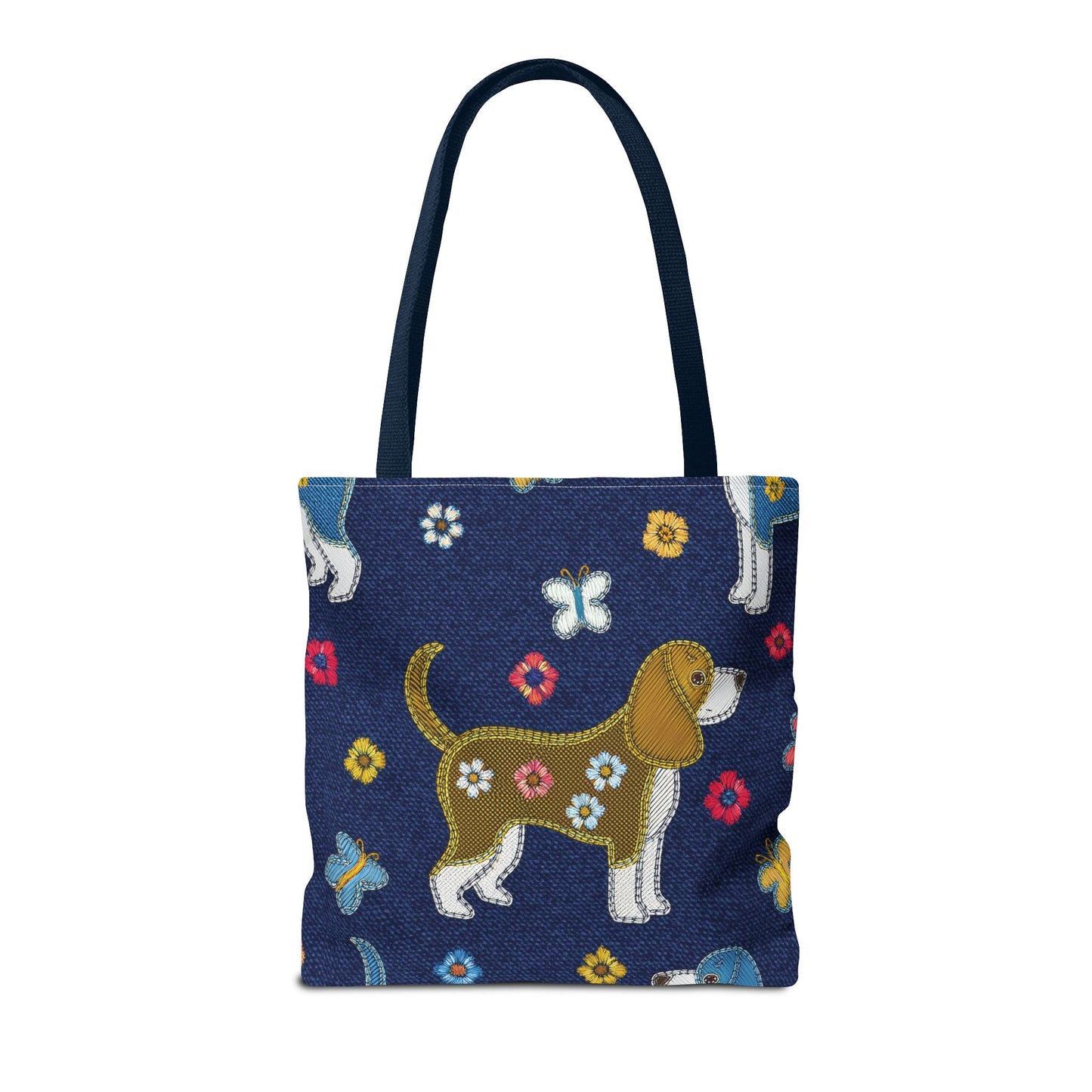 Denim Fabric Imitation Print Unisex Canvas Bag Poly Spun 3 Sizes Tote Bag 191-1