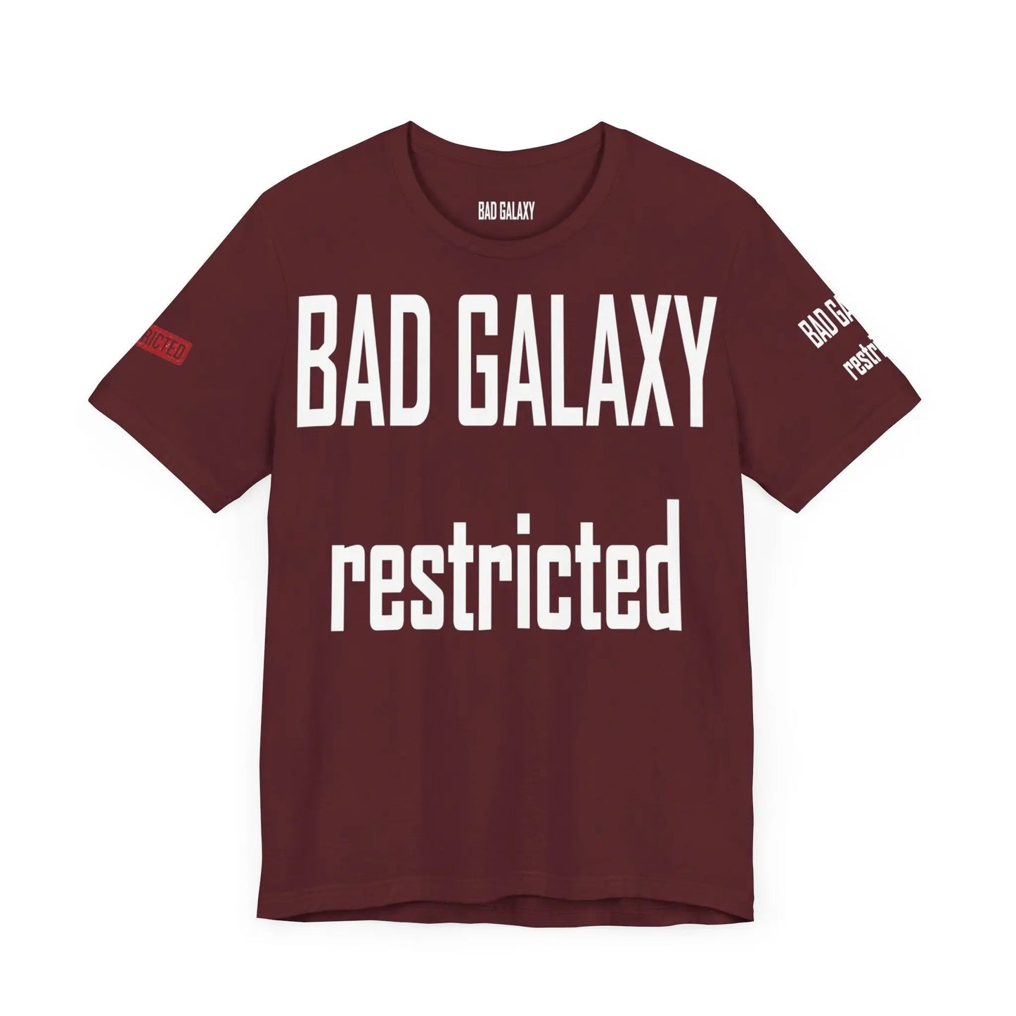 Bad Galaxy Tee Shirt With Red Stamp Made To Order Lightweight 100 Percent Cotton Free Shipping