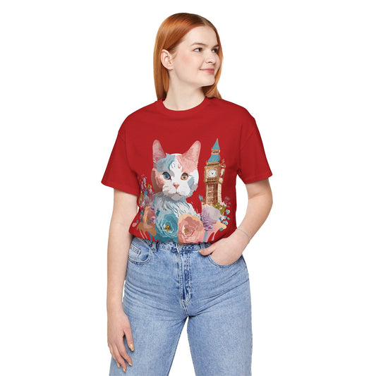 Cat Graphic Unisex 100 Cotton Vintage Design Tee 6
