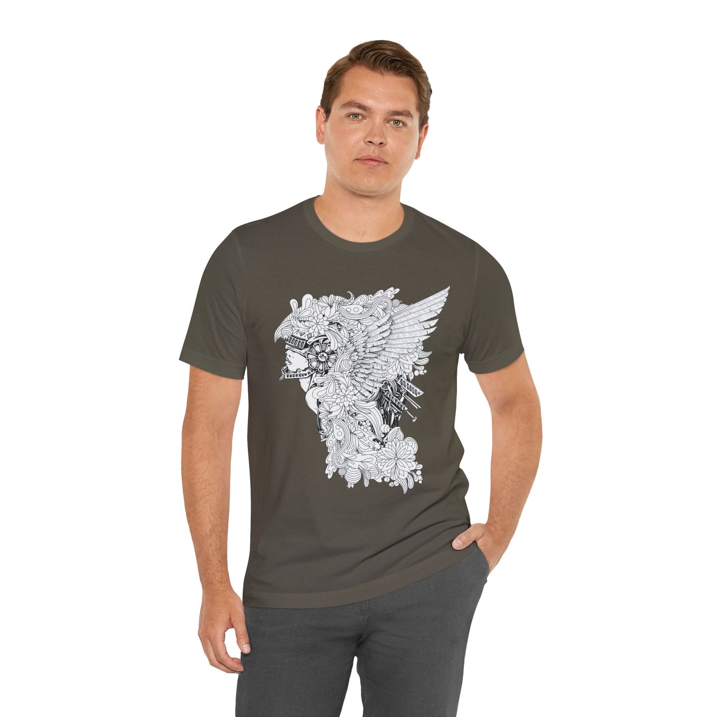 Eagle Illustration Graphic Unisex Cotton T-Shirt r26