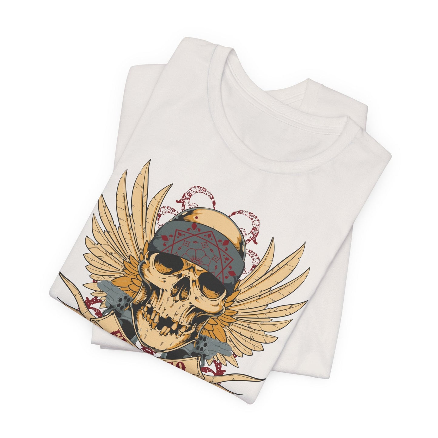 El Gringo Skull with Wings T-Shirt Vintage Tattoo Style Art-53