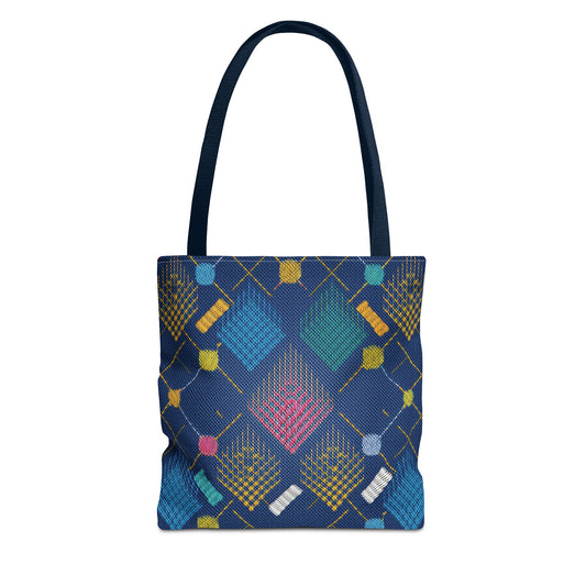 Diwali Graphic Denim Fabric Imitation Print Unisex Canvas Bag Poly Spun 3 Sizes Tote Bag 205-11