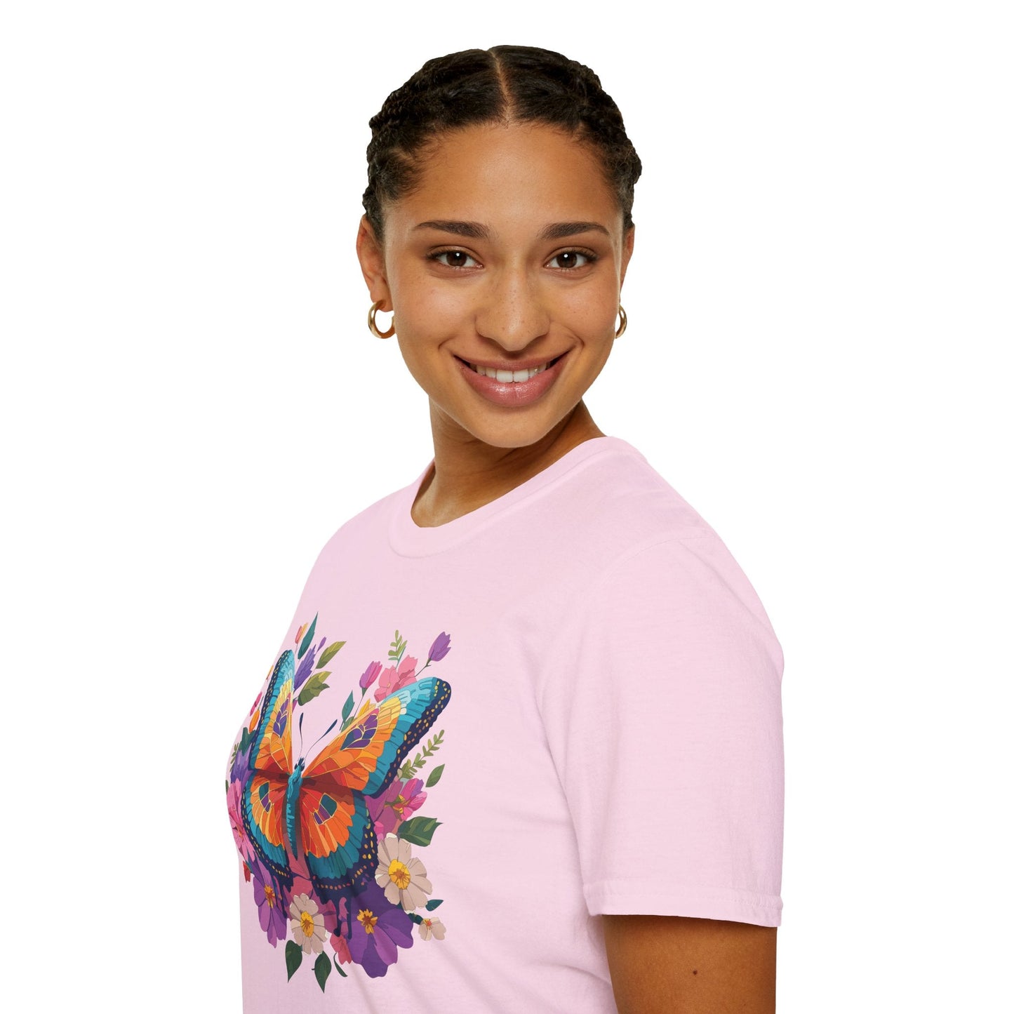 Butterfly Themed Unisex Softstyle T Shirt 100 Cotton Monarch Design Tee Gildan 64000