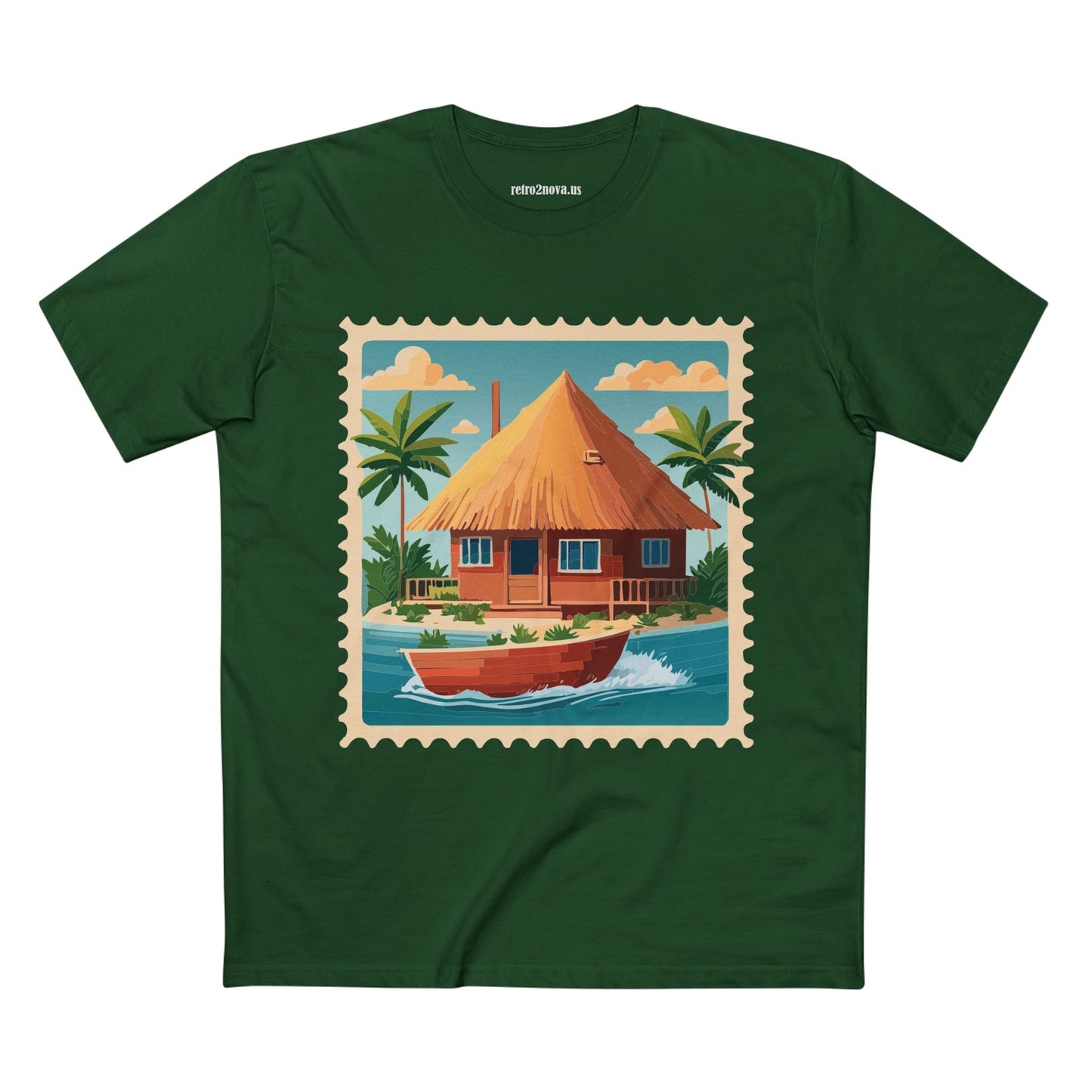 Stamp Shirt Postage Stamp Art Tee Unisex Original Art Design Premium Cotton By Retro2Nova