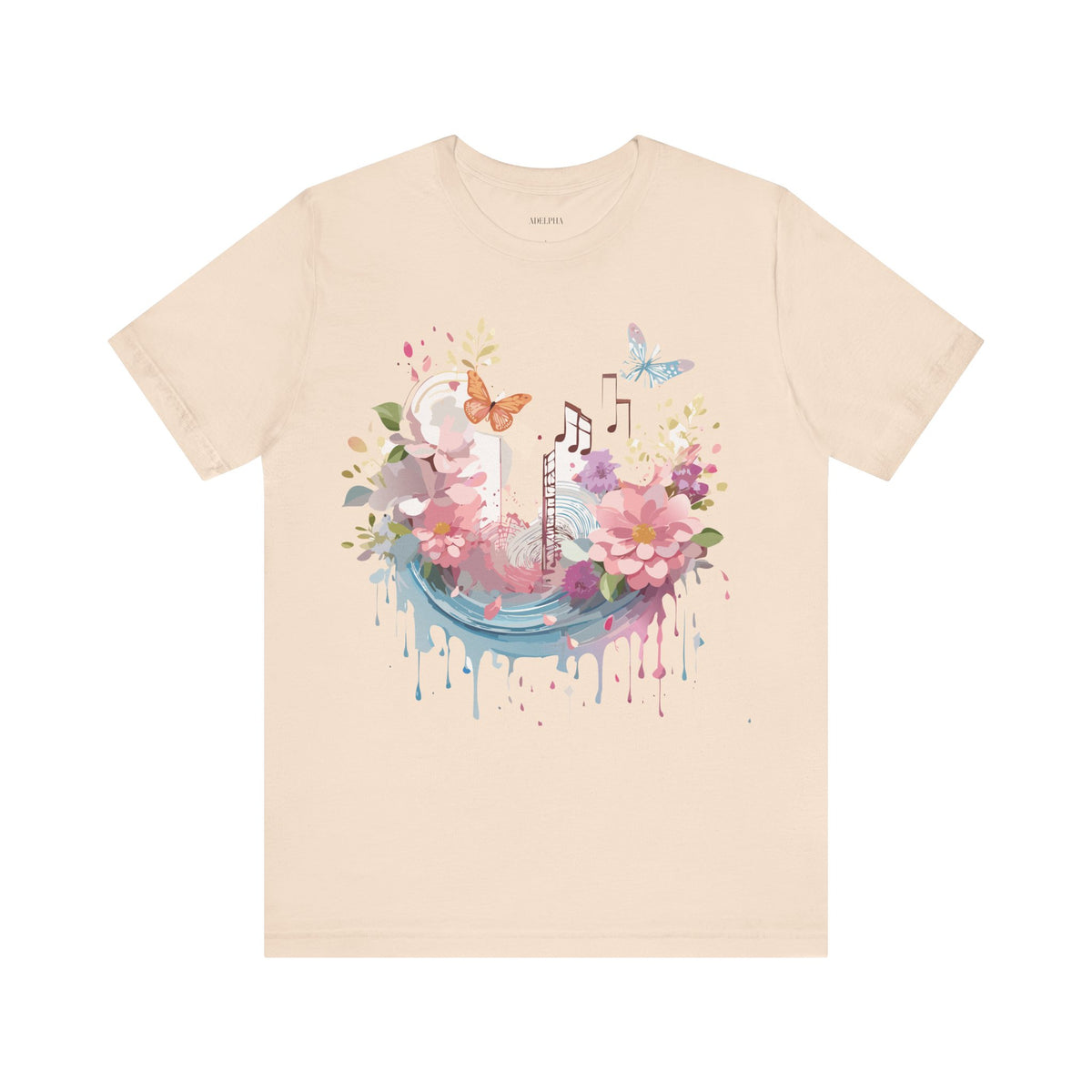 Music Graphic Unisex Cotton Bella+Canvas Tee with Art Design n162