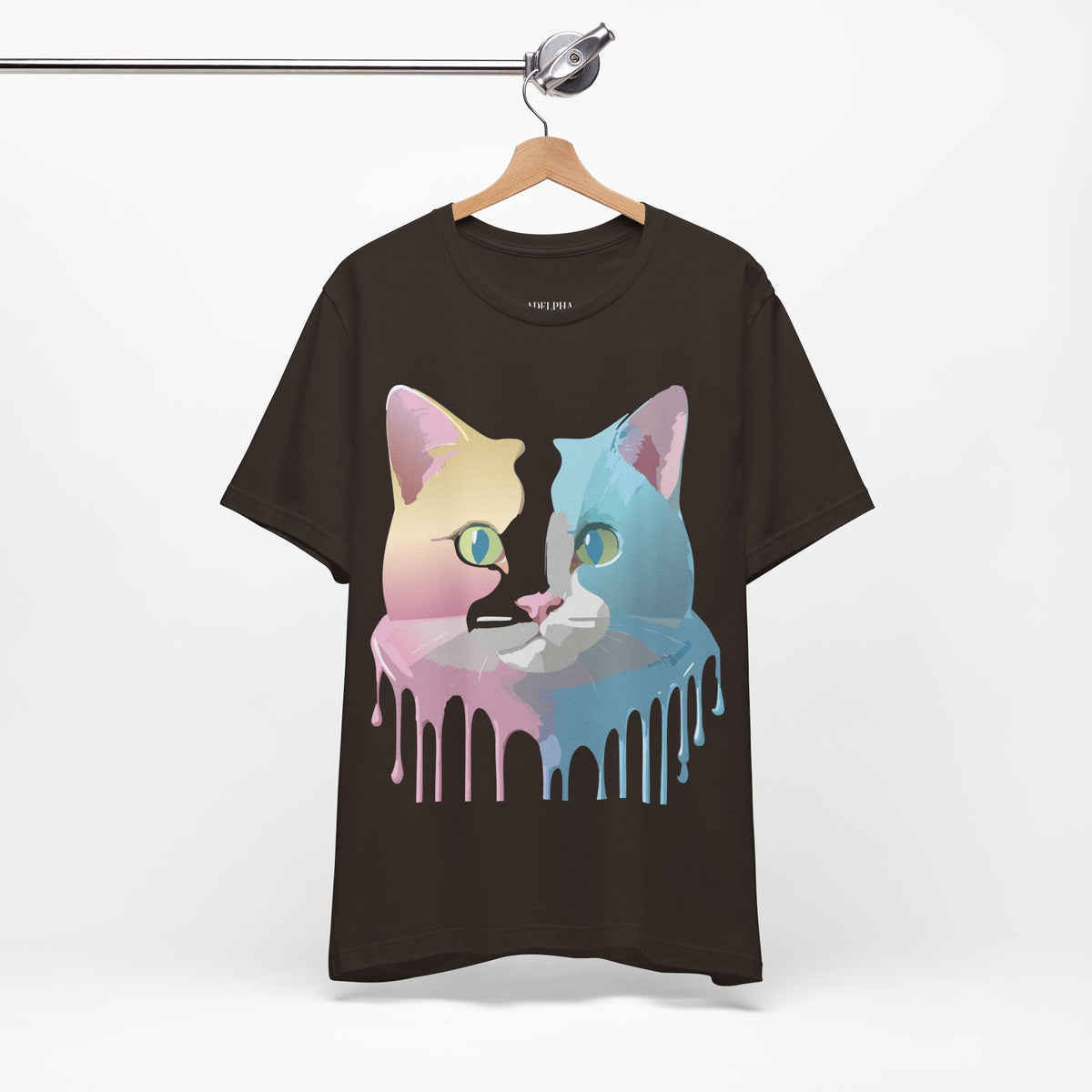 Cat Graphic Unisex Cotton Bella+Canvas Tee with Art Animal Design e201