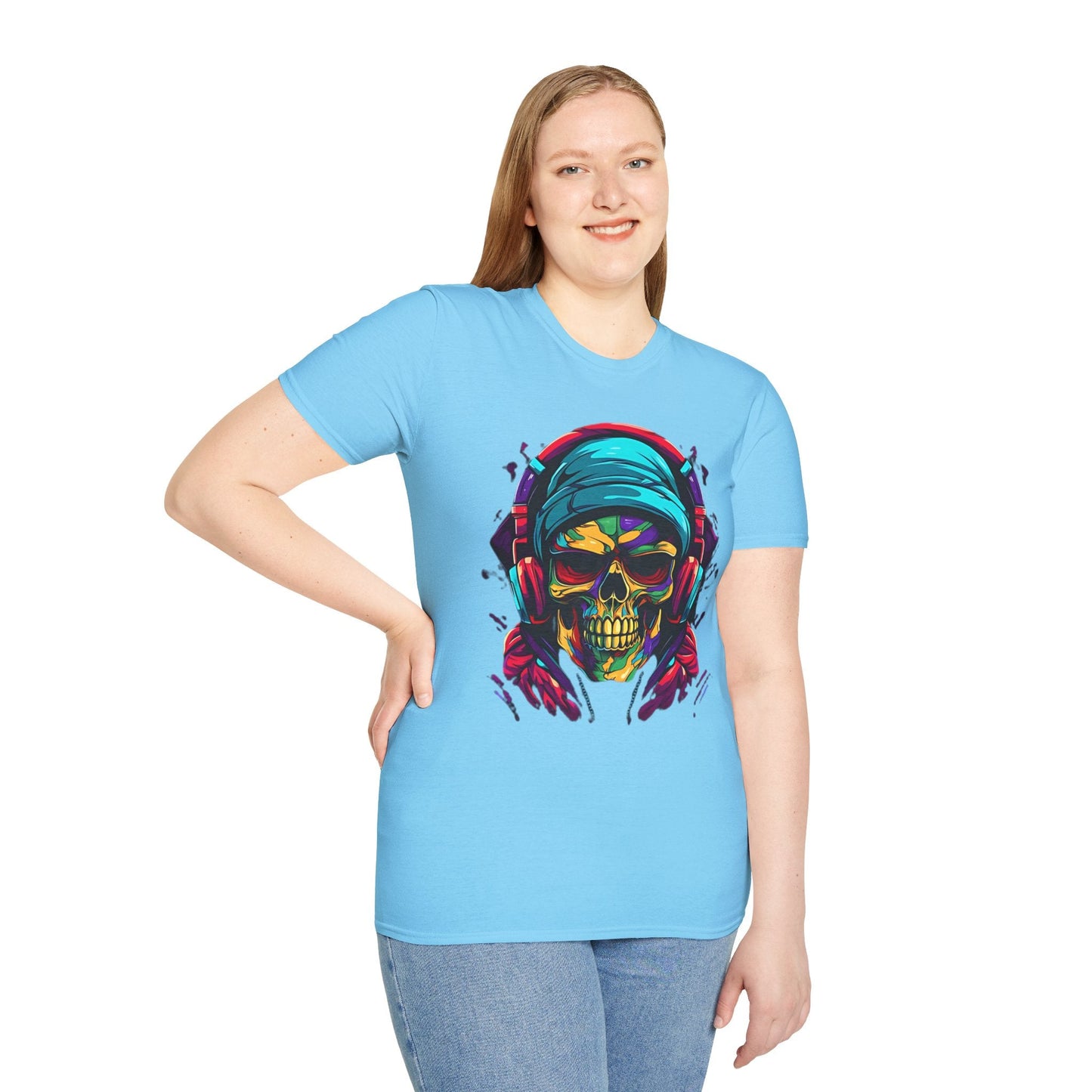Skull T Shirt Unisex Skeleton Design Gildan Softstyle Cotton Tee for Men Women Durable