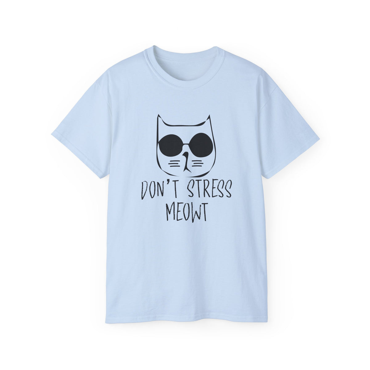 Don't Stress Meowt Cat Face Tee | Cat with Sunglasses Shirt
