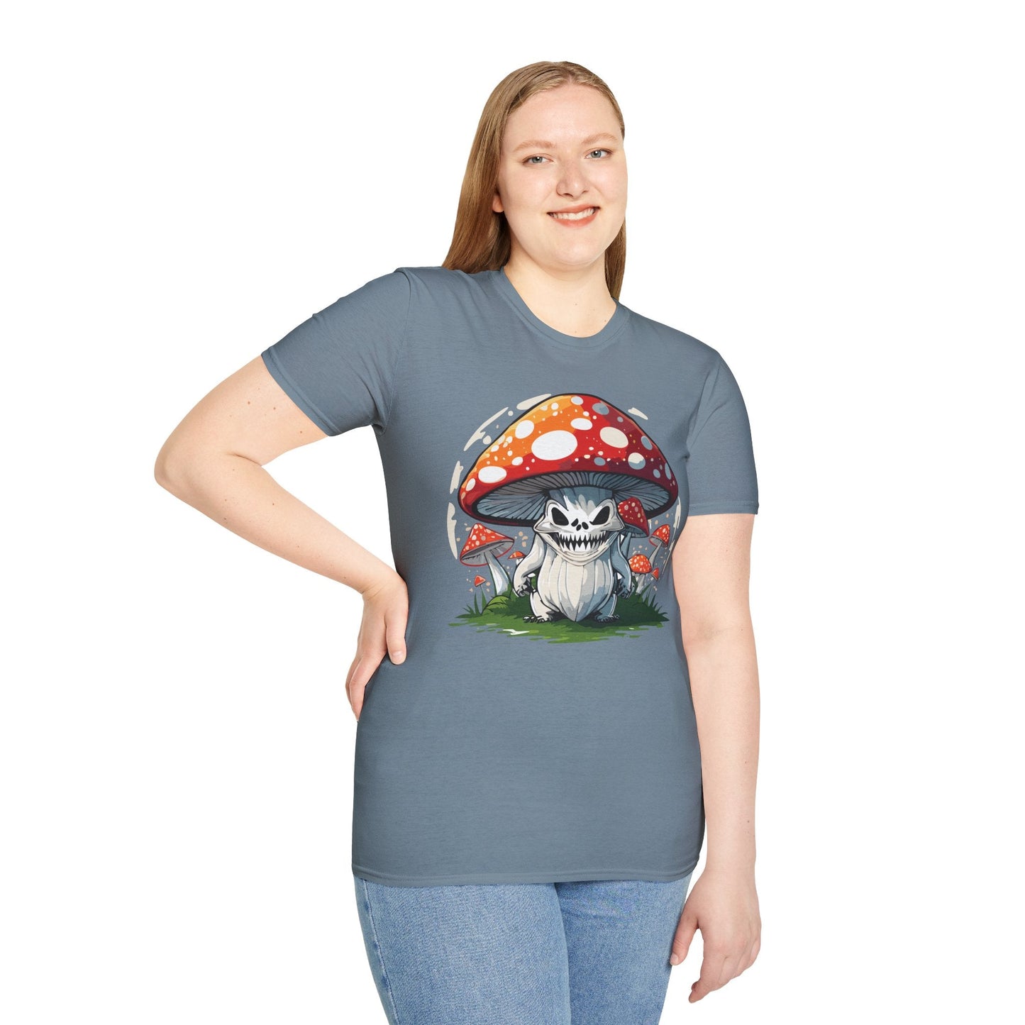 Funny Mashroom Graphic Unisex Softstyle Cotton With Cartoon Illustration Design 12