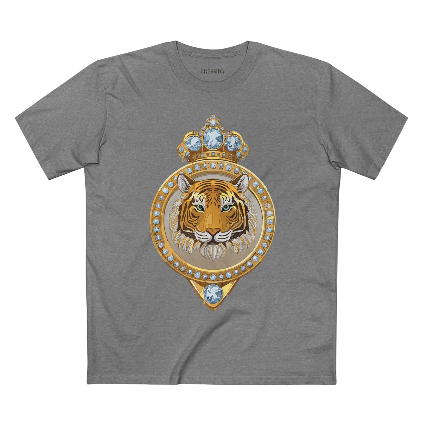 Tiger Graphic Unisex 100 Cotton Tee With Unique Animal Golden Medallion Art Design 2