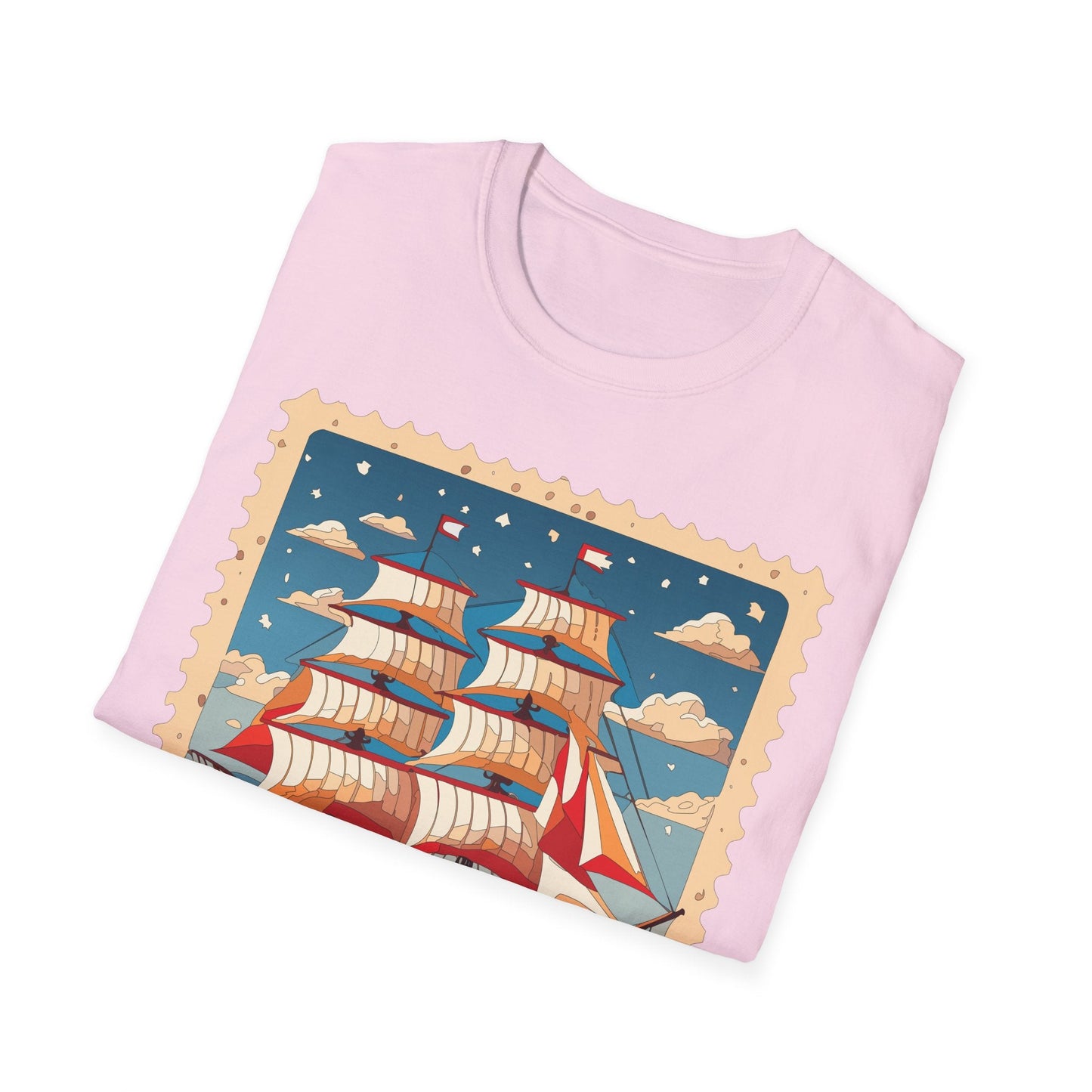 Ship T Shirt Unisex Frigate Vessel Tee Gildan Softstyle 64000 100 Percent Ring Spun Cotton