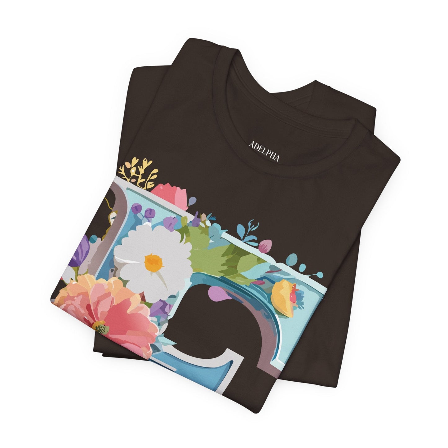 Letter F Shirt Graphic Tee Unisex Adelpha Vintage Inspired Art Design Short Sleeve