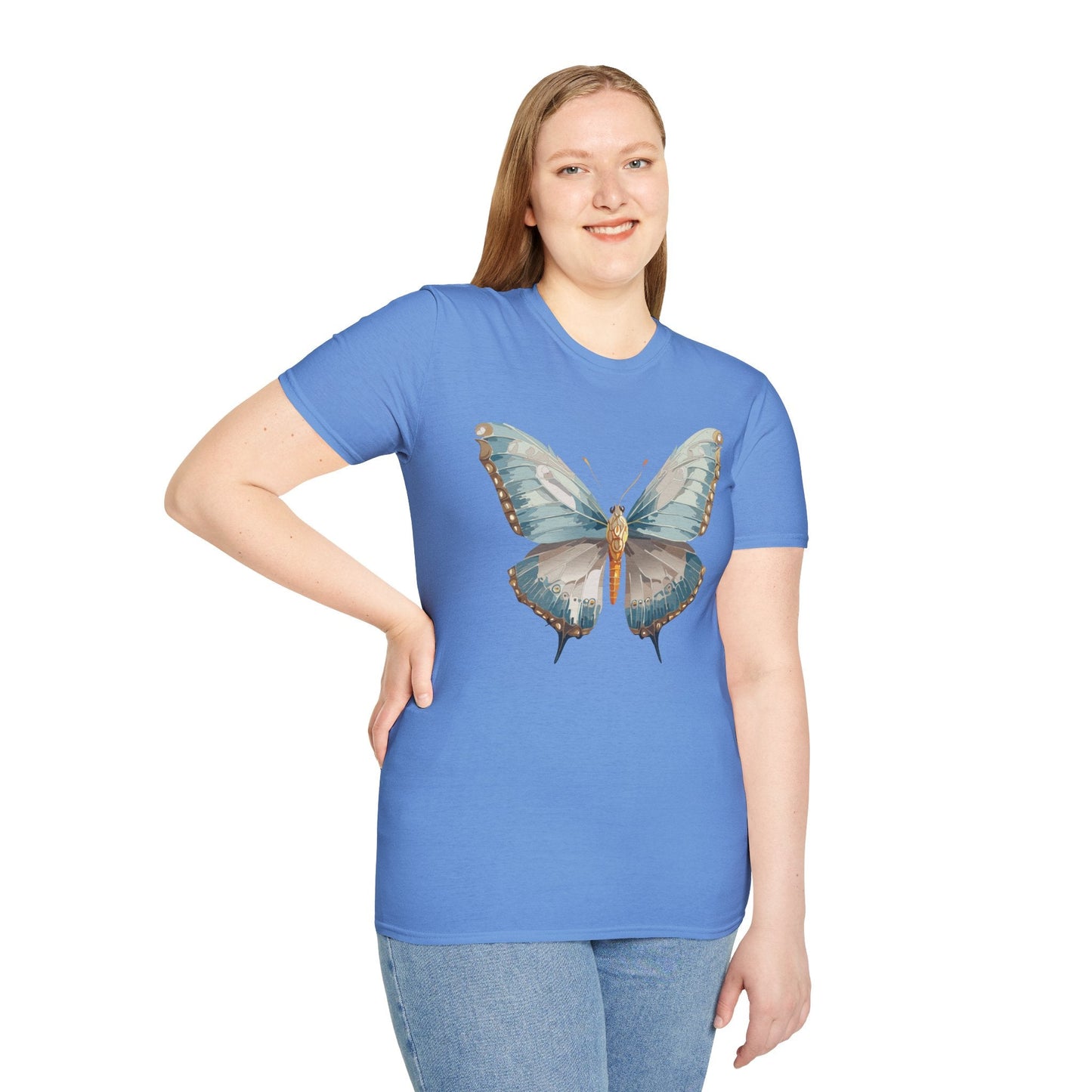 Butterfly Emblem Shirt Unisex T Shirt Gildan Softstyle 64000 Monarch Print Cotton Tee Everyday