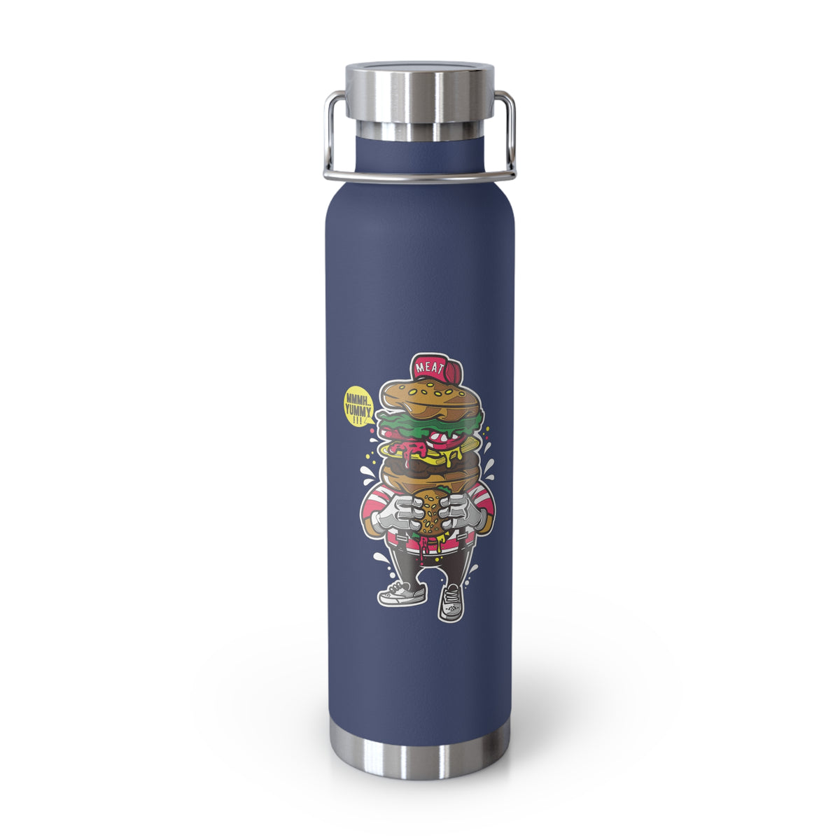 22oz Copper Insulated Water Bottle with Cartoon Design - CV93