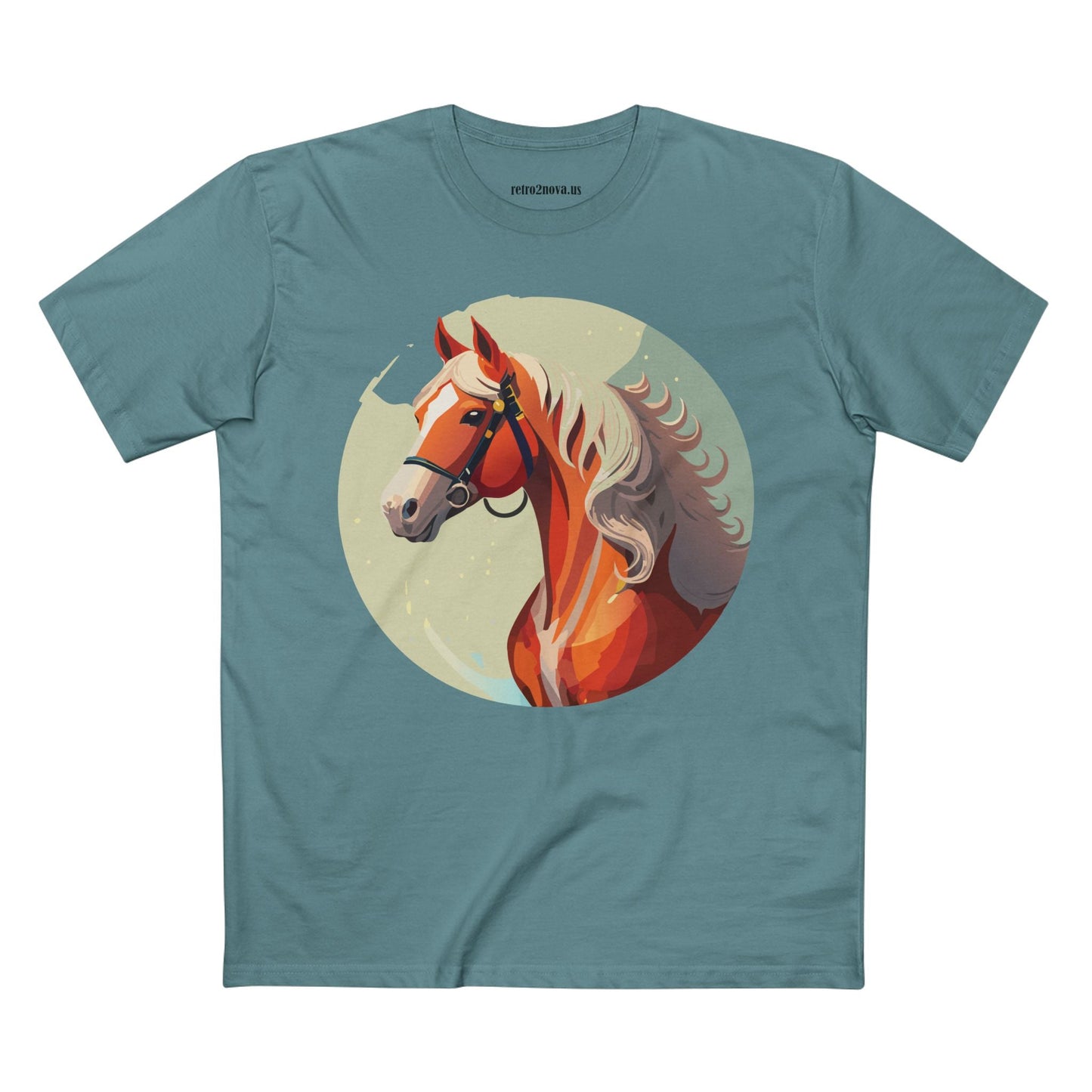 Unisex Premium Cotton Staple Tee With Original Horse Shirt Art Design For Animal Lovers Breathable Comfort Retro2Nova