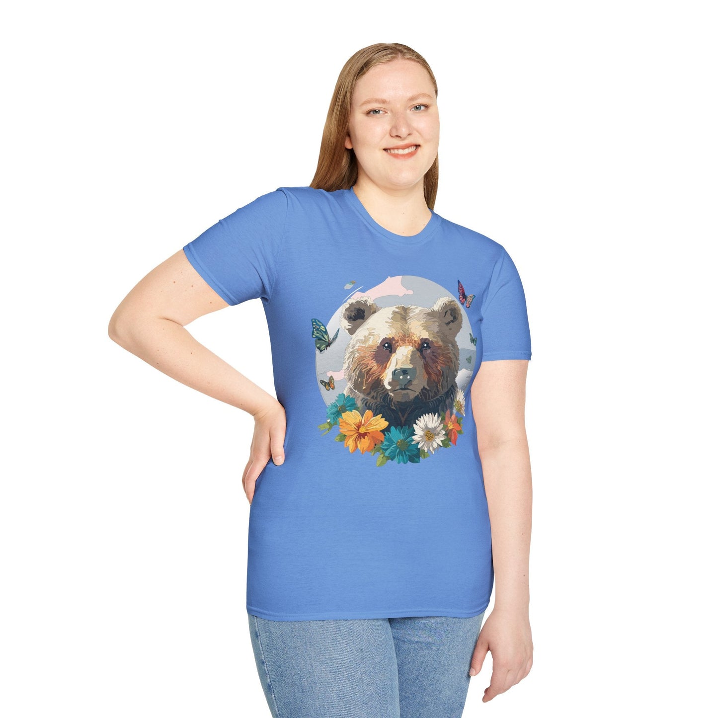 Bear T Shirt Unisex Gildan Softstyle Cotton Tee With Teddy Bear Design Lightweight Comfort
