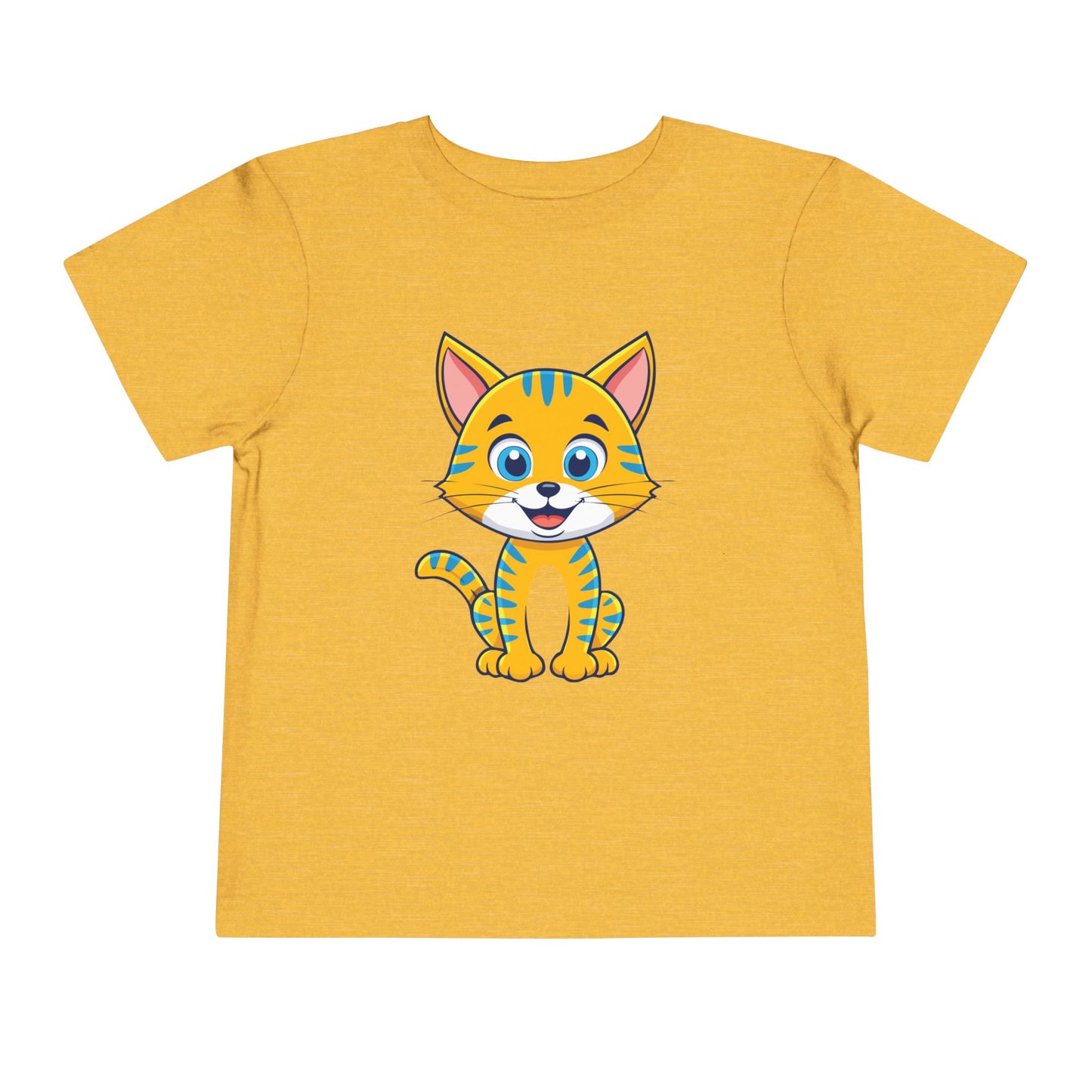 Bonita camiseta de manga corta para niños pequeños con gato: adorable camiseta con gráfico de gatito para niños (2 a 5 años)