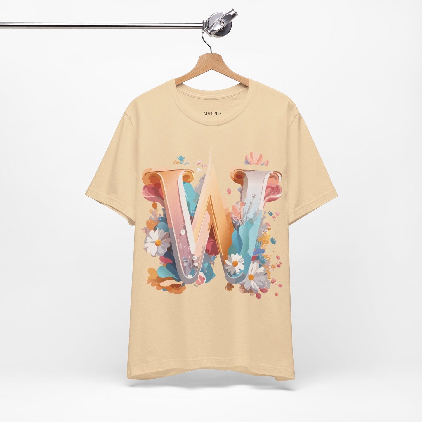 Letter W  Graphic Tee Unisex Jersey Short Sleeve Vintage Inspired ArtDesign