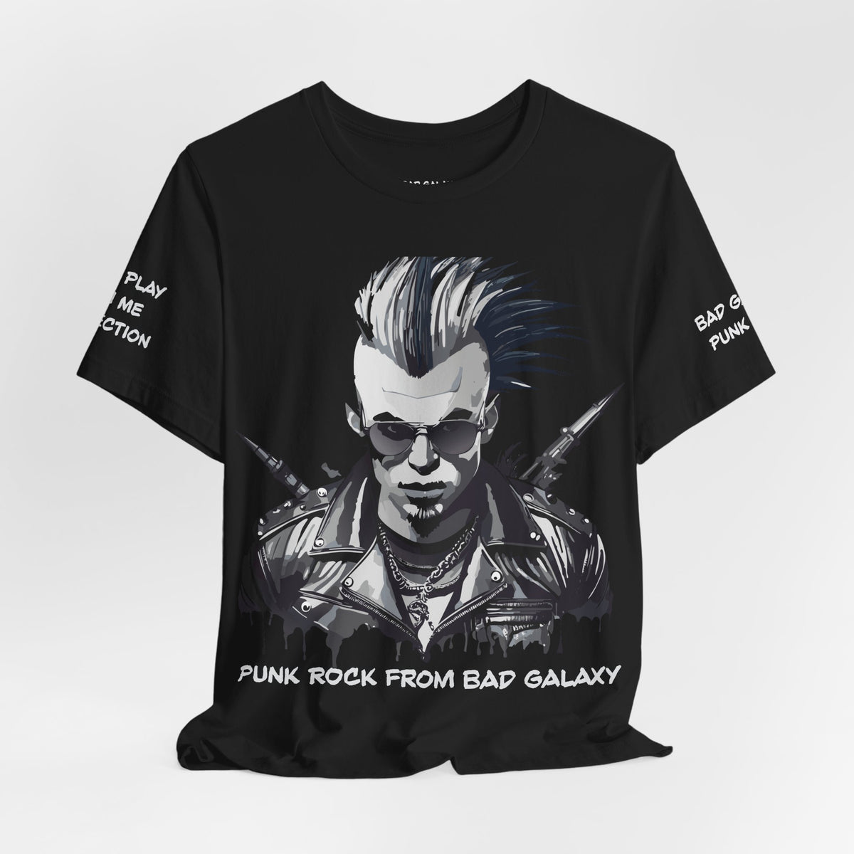 Punk Rock Graphic Unisex Cotton Bella+Canvas Tee with Art Design b28