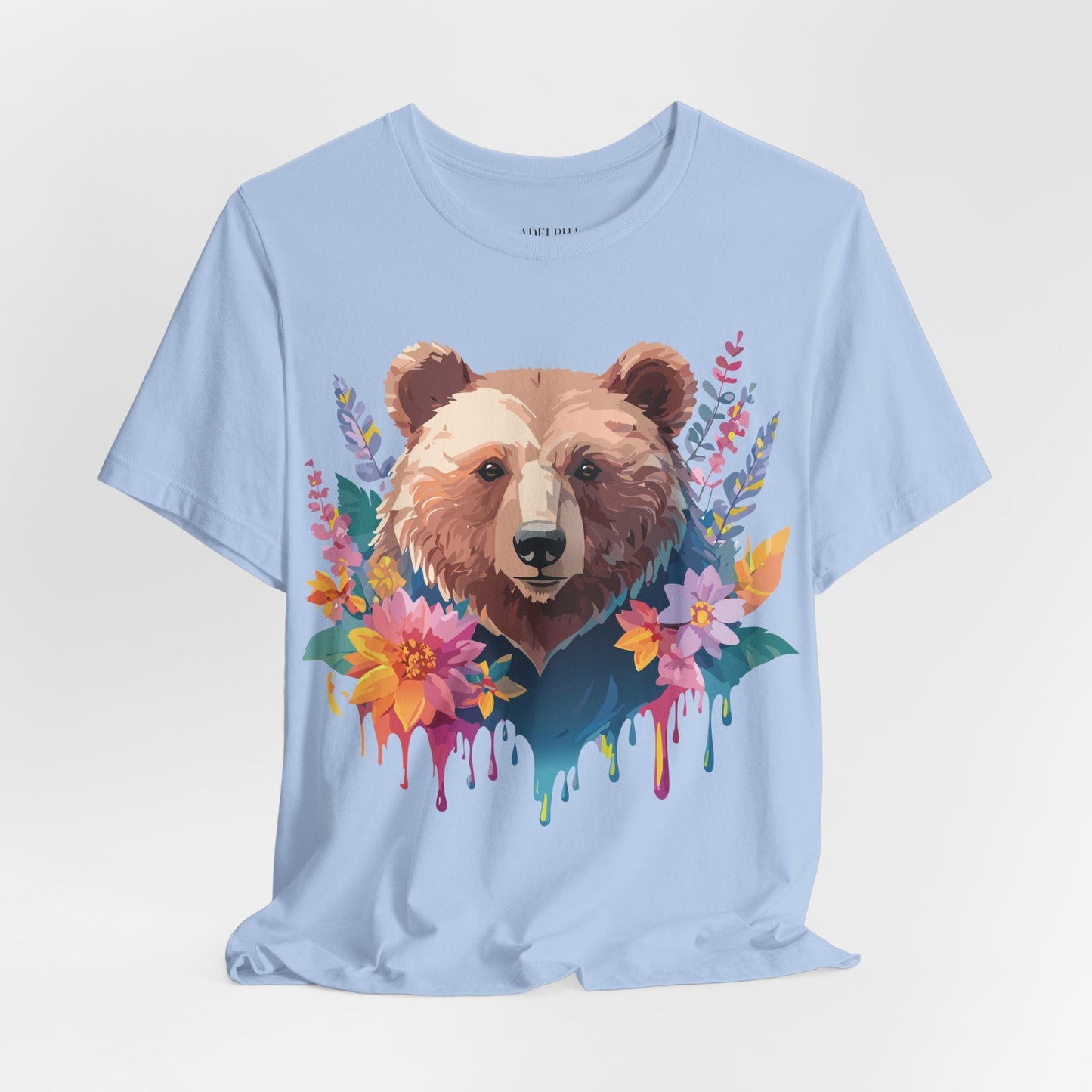 Bear Graphic Unisex 100 Cotton Short Sleeve Art Design Vintage T-Shirt 5