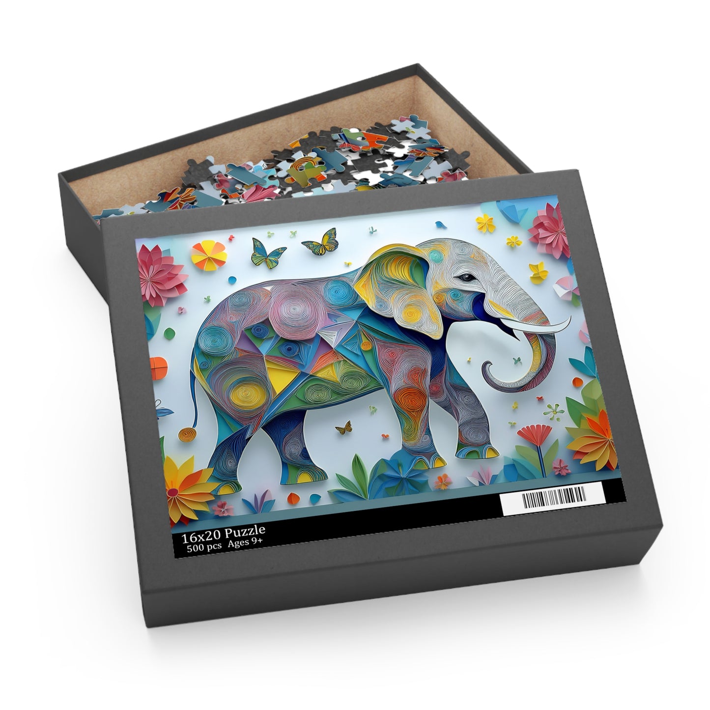 3D Colorful Elephant Puzzle 500-Piece | Elephant Puzzle 500-Piece Ages 9+