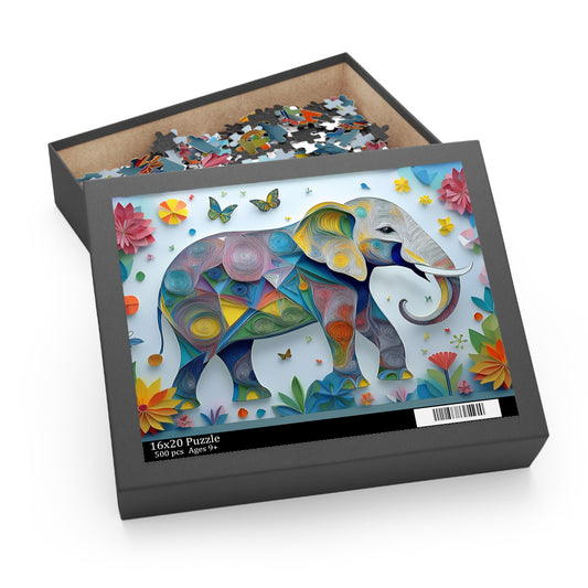 3D Colorful Elephant Puzzle 500-Piece | Elephant Puzzle 500-Piece Ages 9+