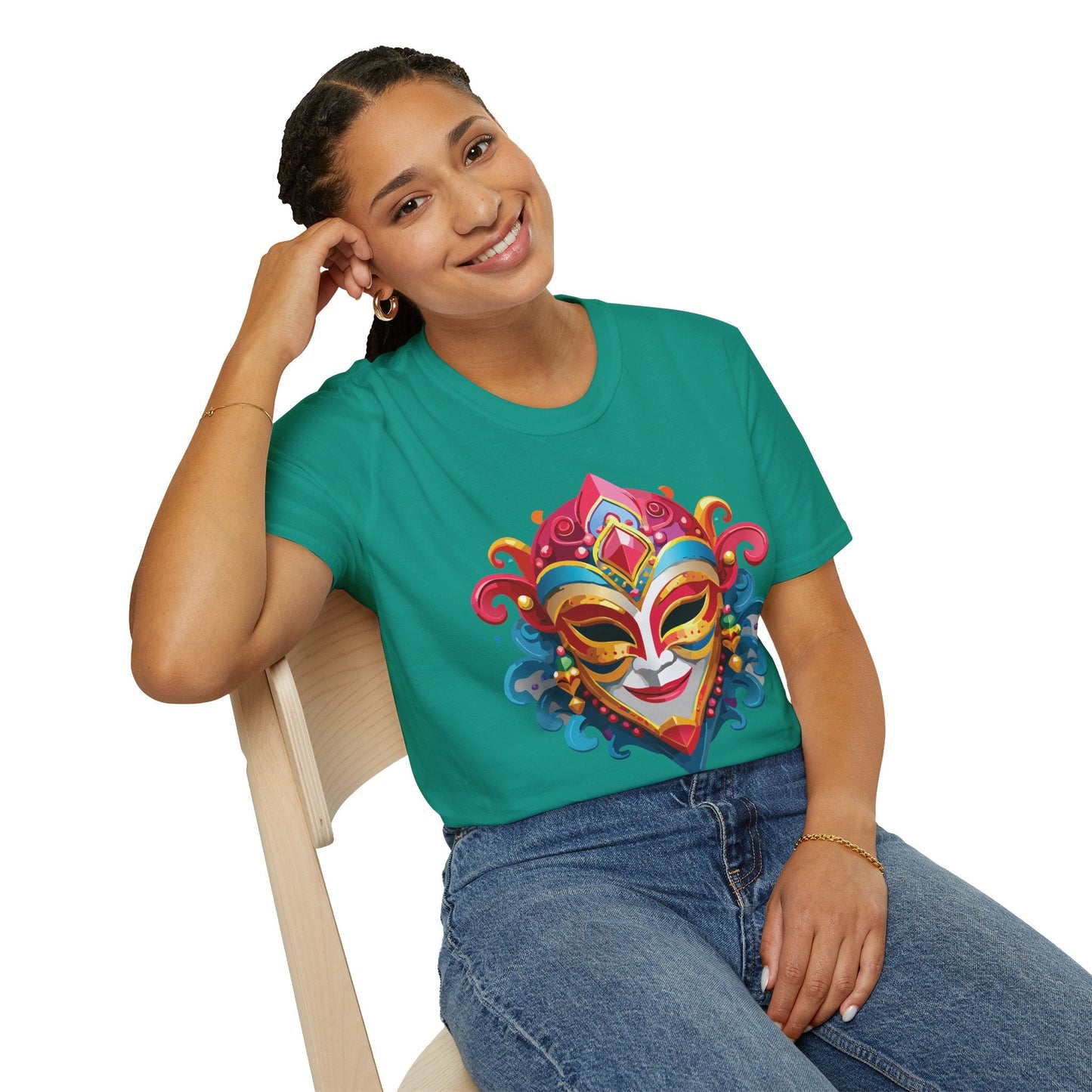 Mask Tee Shirt Unisex Masquerade Tees Softstyle 64000 100 Percent Cotton Lightweight Breathable