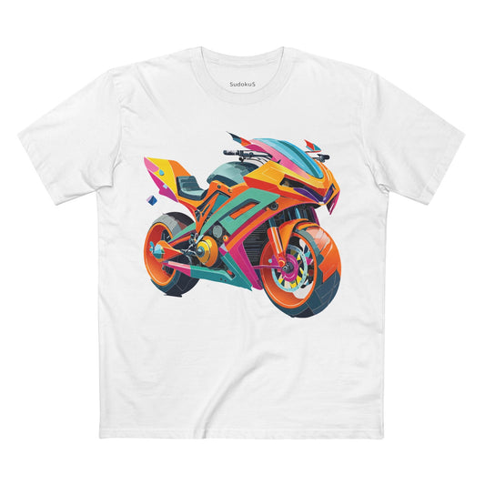 Moto Bike Graphic Unisex 100 Cotton Staple Tee 6